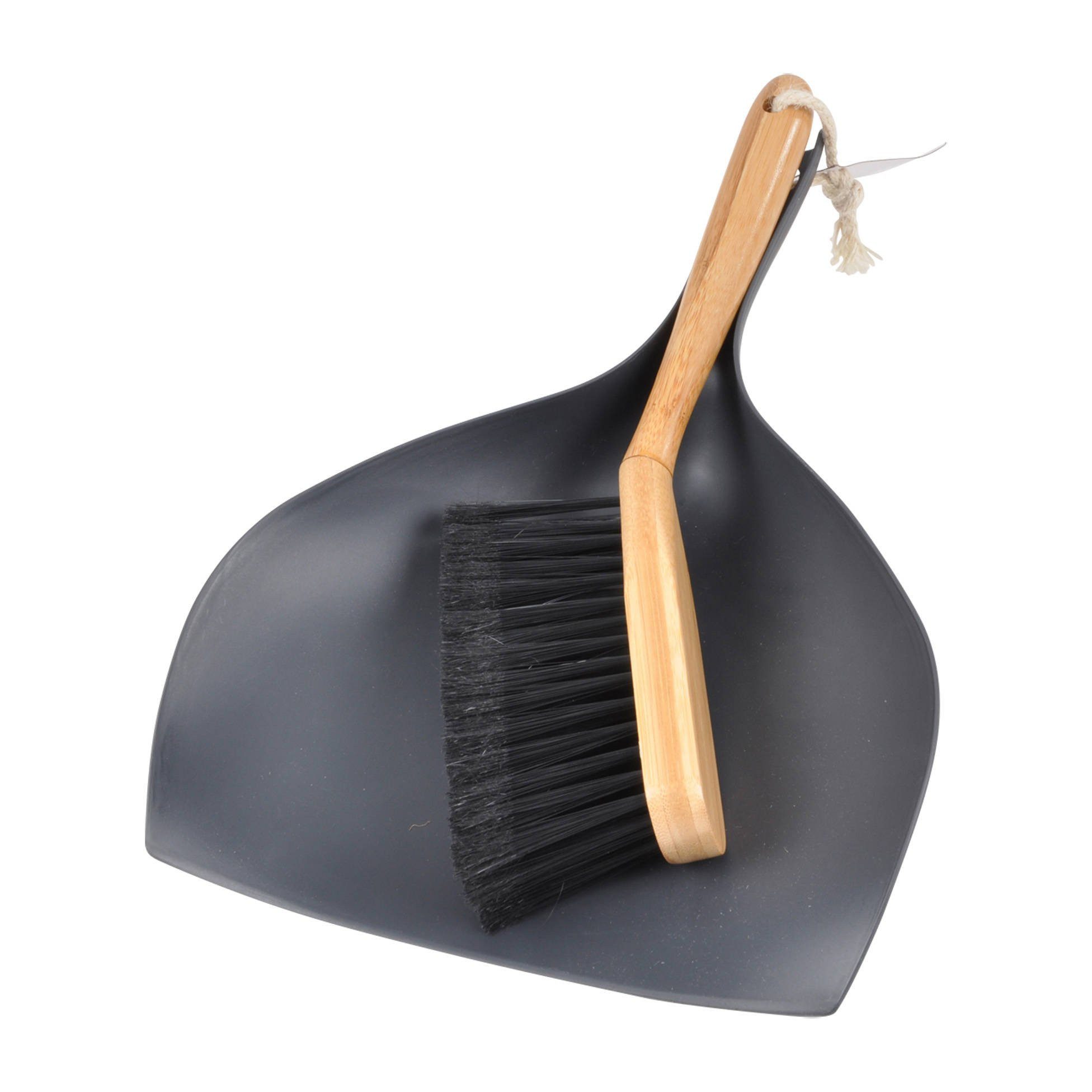 Homea Reinigungsbürste Handfeger und Kehrschaufel, mit Bambusgriff, Badezimmer in allen Wohnstilen, (WC-Bürste + Halter)