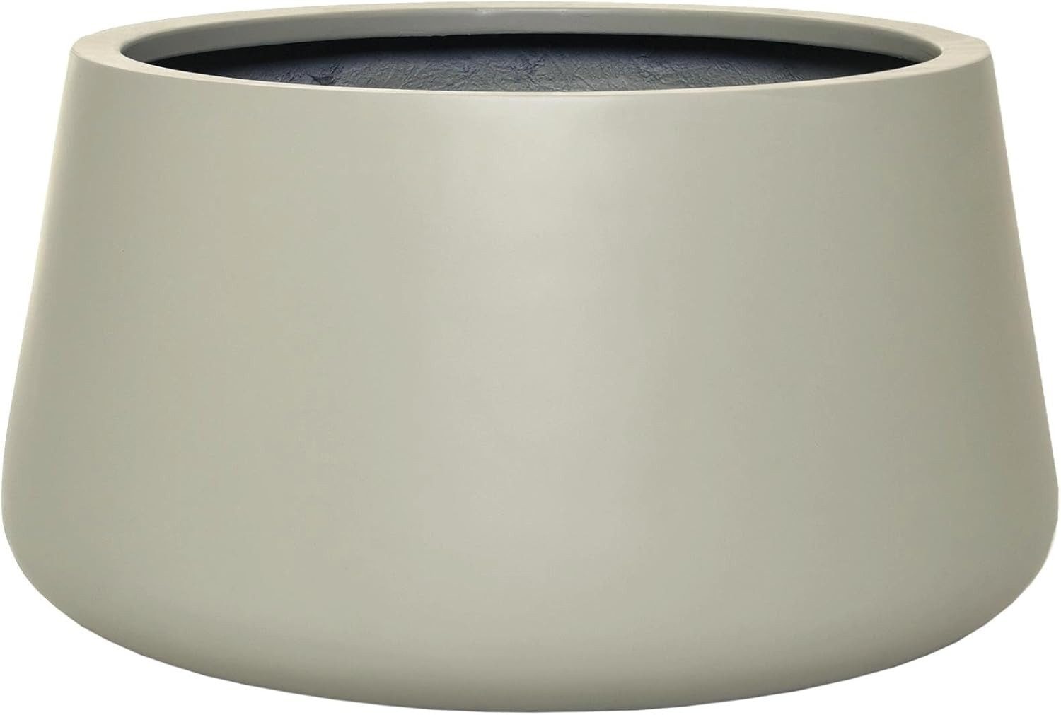 VIVANNO Blumentopf Fiberglas GORDO Rund - Creme (1 St), 52x29 cm