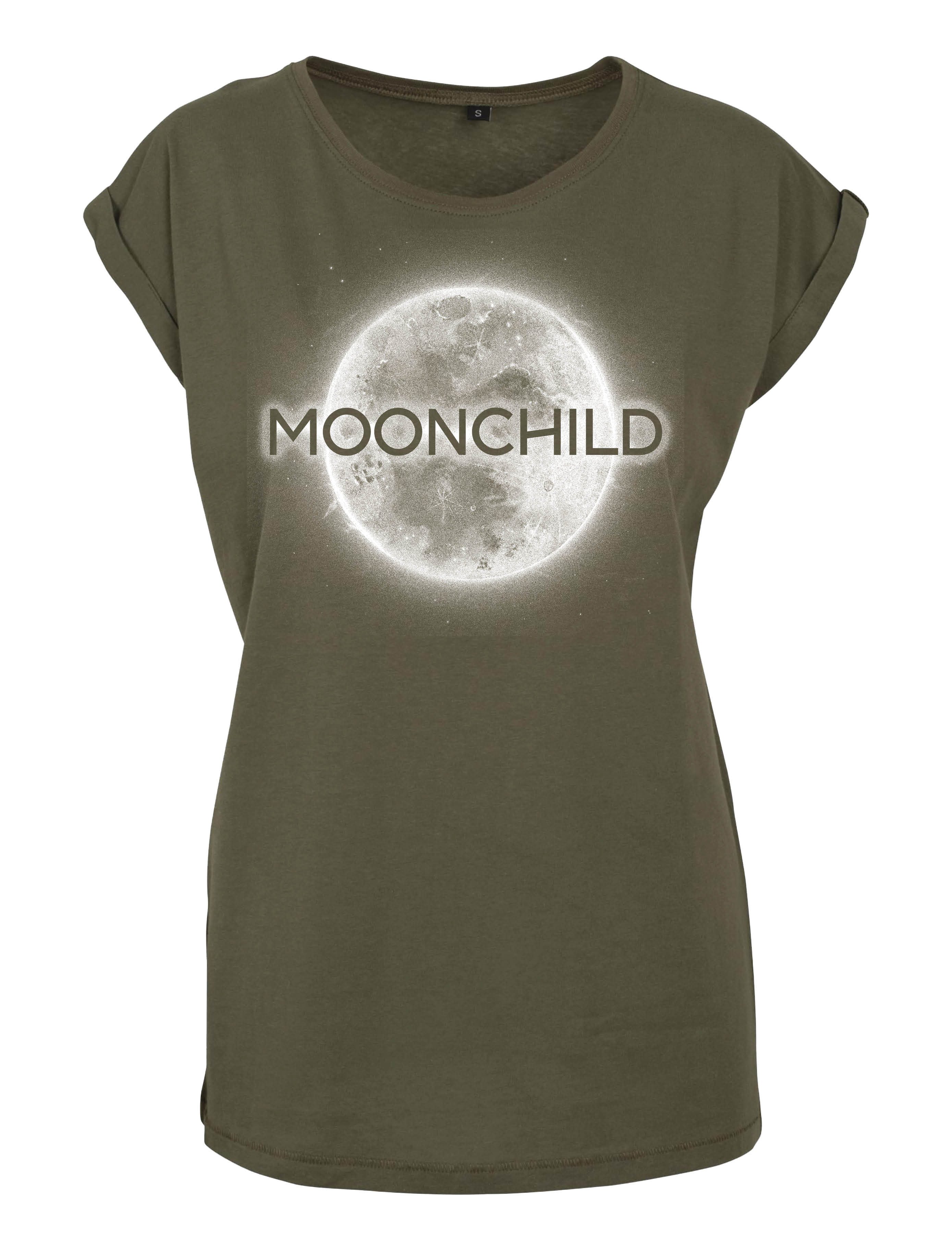 Print-Shirt "Moonchild" Damen T-Shirt als Statement oder Geschenk Frauen Print