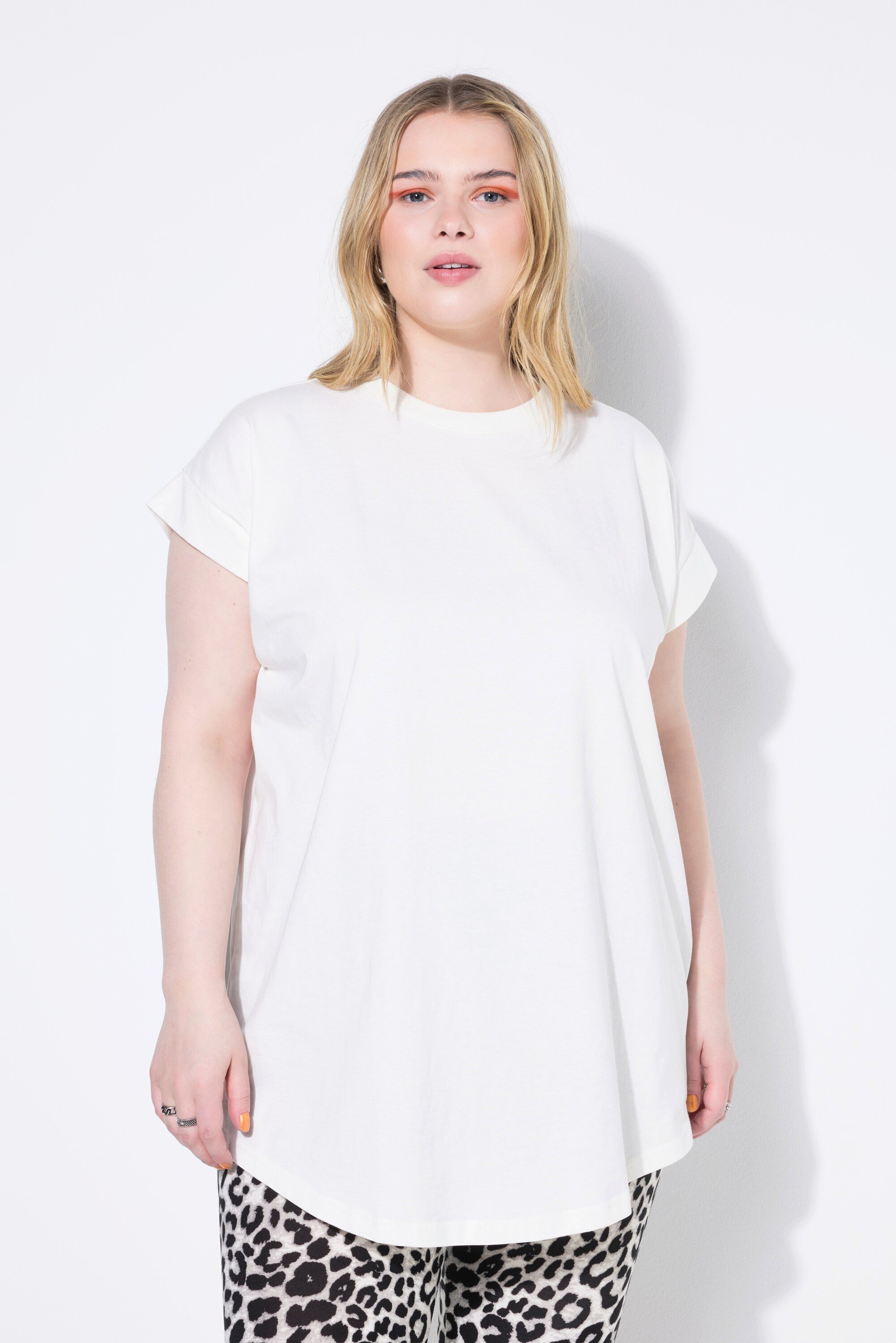Studio Untold T-Shirt T-Shirt gerundeter Saum günstig online kaufen