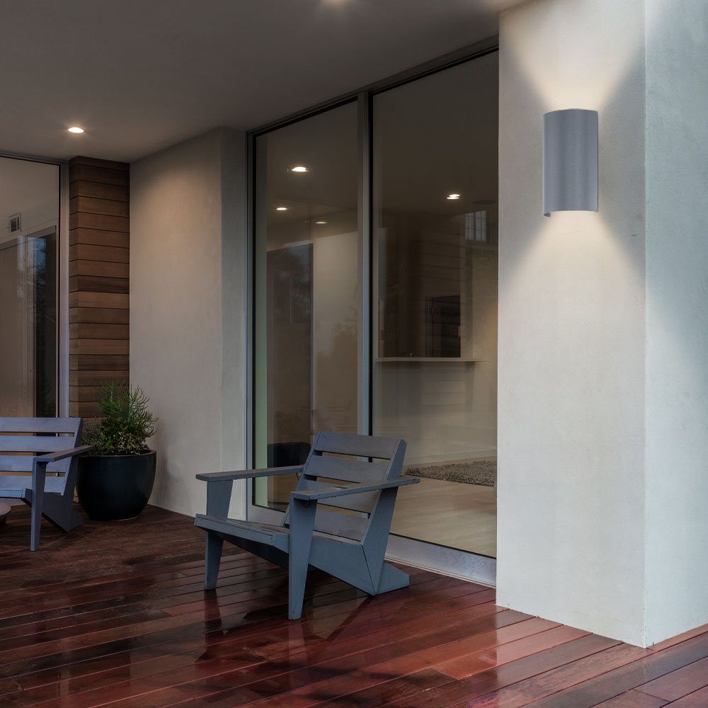 Watt Lampe Outdoor & Down inklusive, Strahler 5 LED Leuchte Weg Außen-Wandleuchte, Haus Warmweiß, Up EGLO Leuchtmittel Wand