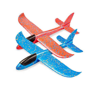 Flanacom Spielzeug-Flugzeug »XXL Styroporflugzeug Styroporflieger für Kinder«, (Set, 6-tlg., 2-tlg), zweifarbig