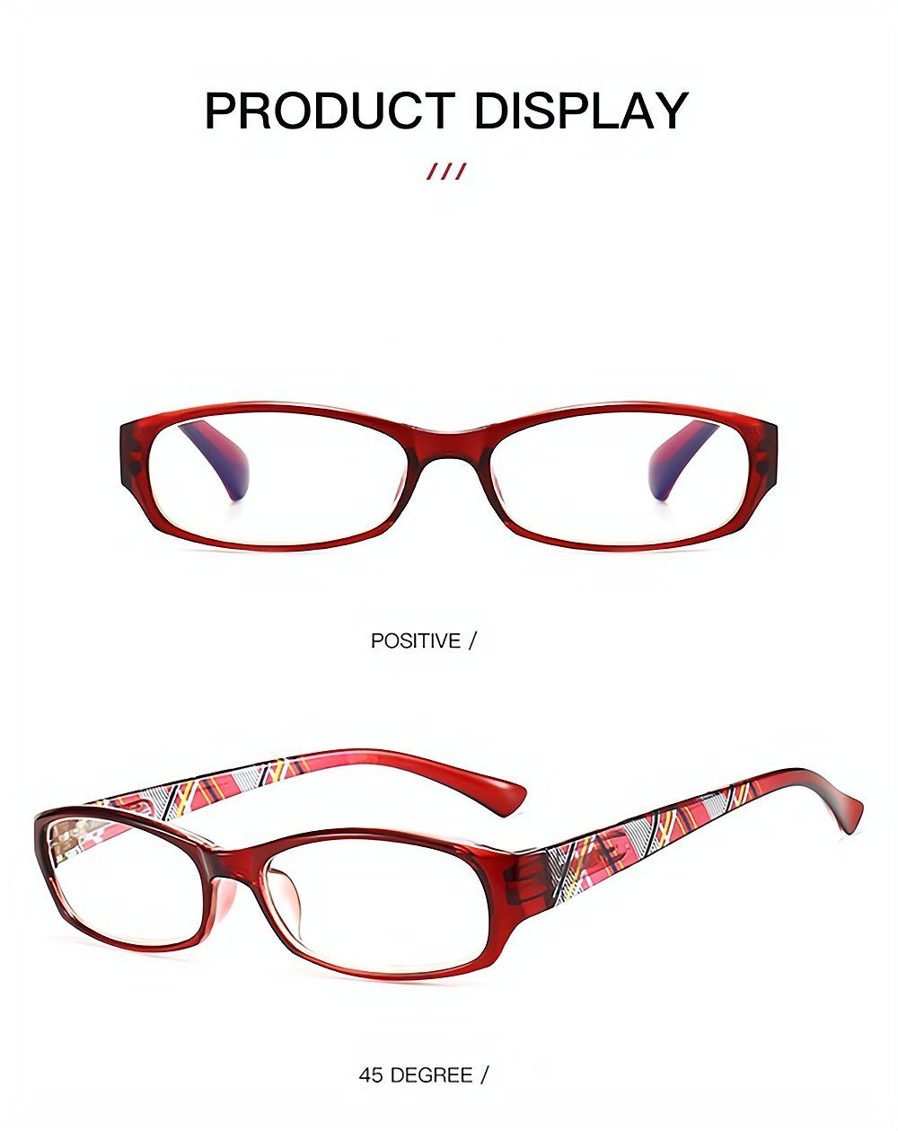 Rahmen Lesebrille Gläser rot anti blaue bedruckte presbyopische Mode PACIEA