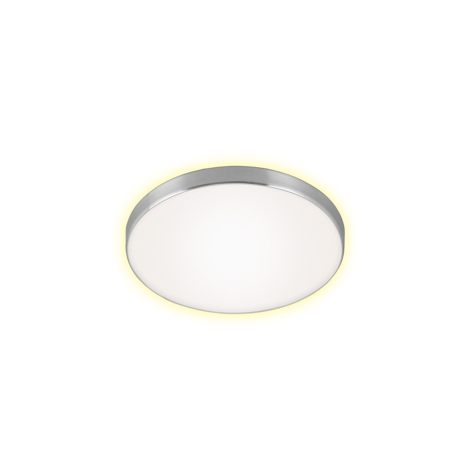 Briloner Leuchten Deckenleuchte LED Deckenlampe Stoffschirm Deckenleuchte Hintergrundbeleuchtung, LED fest integriert, 3000K, IP20, weiß-schwarz, Wohnzimmer, Schlafzimmer, 35,5cm