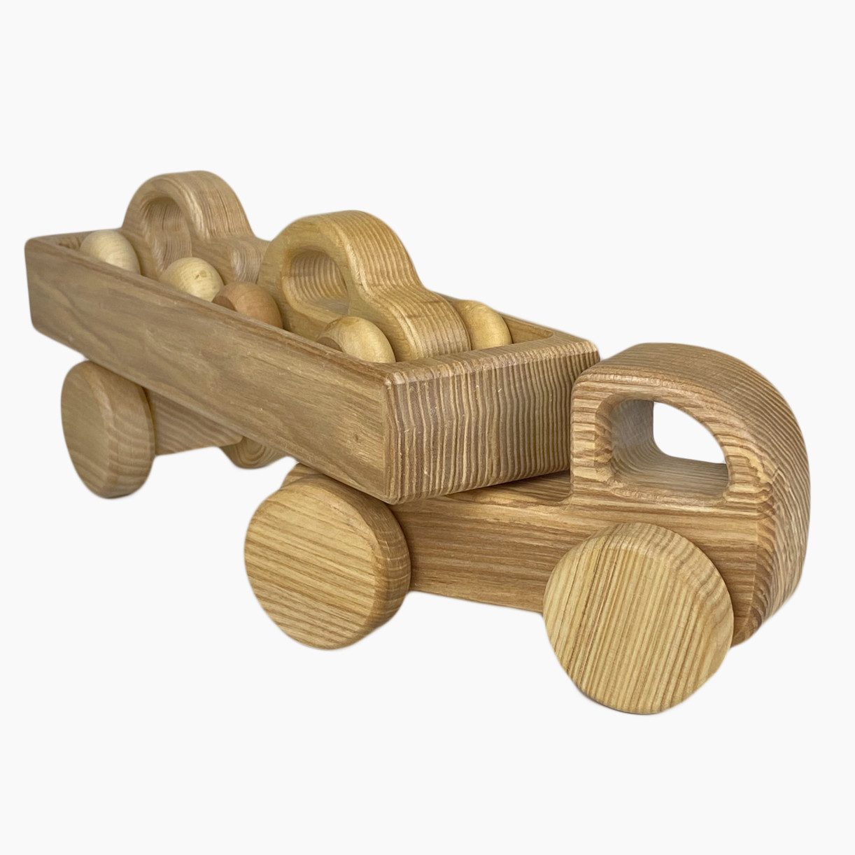 Lotes Toys Spielzeug-Transporter Lotes Toys Holzbaufahrzeug Auto Set, (sparset, 4-tlg., packung), Jedes Holzauto ist ein Unikat