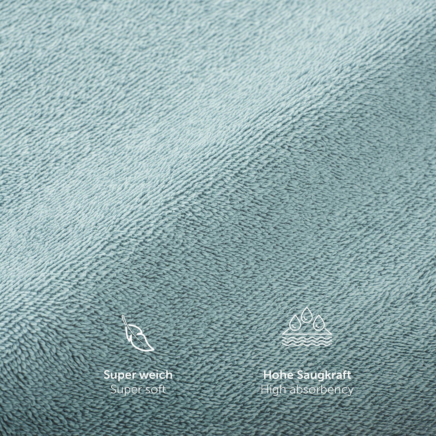 Blumtal Handtuch Set Premium 4/6-tlg. Frottier Dusch- (70x140 cm) & Handtuch (50x100 cm), Frottee (Set, 4-St), 100% Baumwolle, Oeko-TEX Zertifiziert – Bild 5 von 5