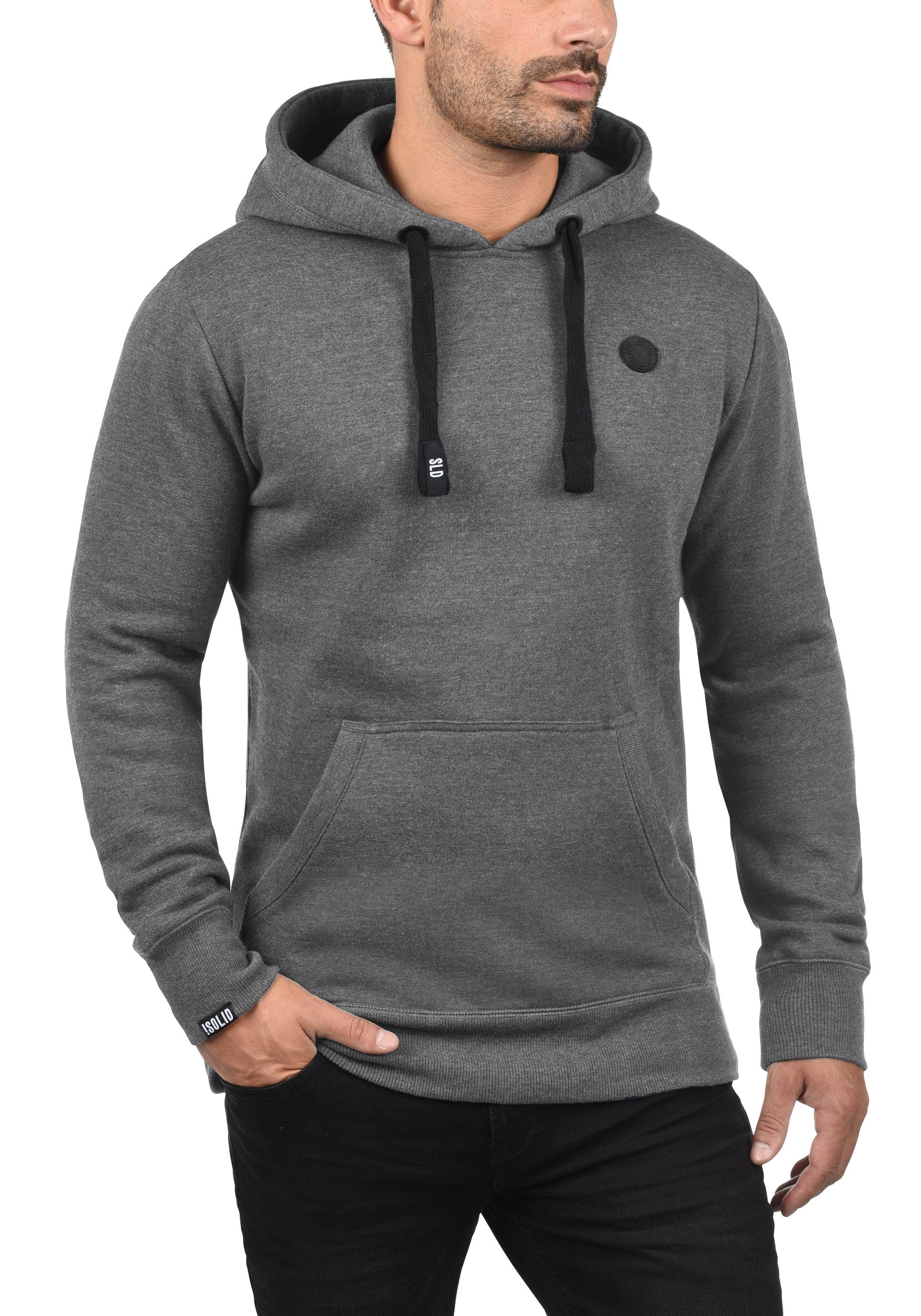 Solid Hoodie SDBeno Melange mit Kängurutasche (8236) Grey Kapuzensweatshirt