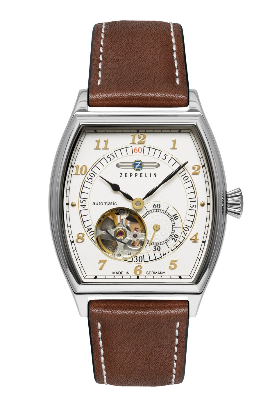 ZEPPELIN Automatikuhr Metropolis 8362-1, Armbanduhr, Herrenuhr, Made in Germany, Mechanische Uhr, Lederarmband