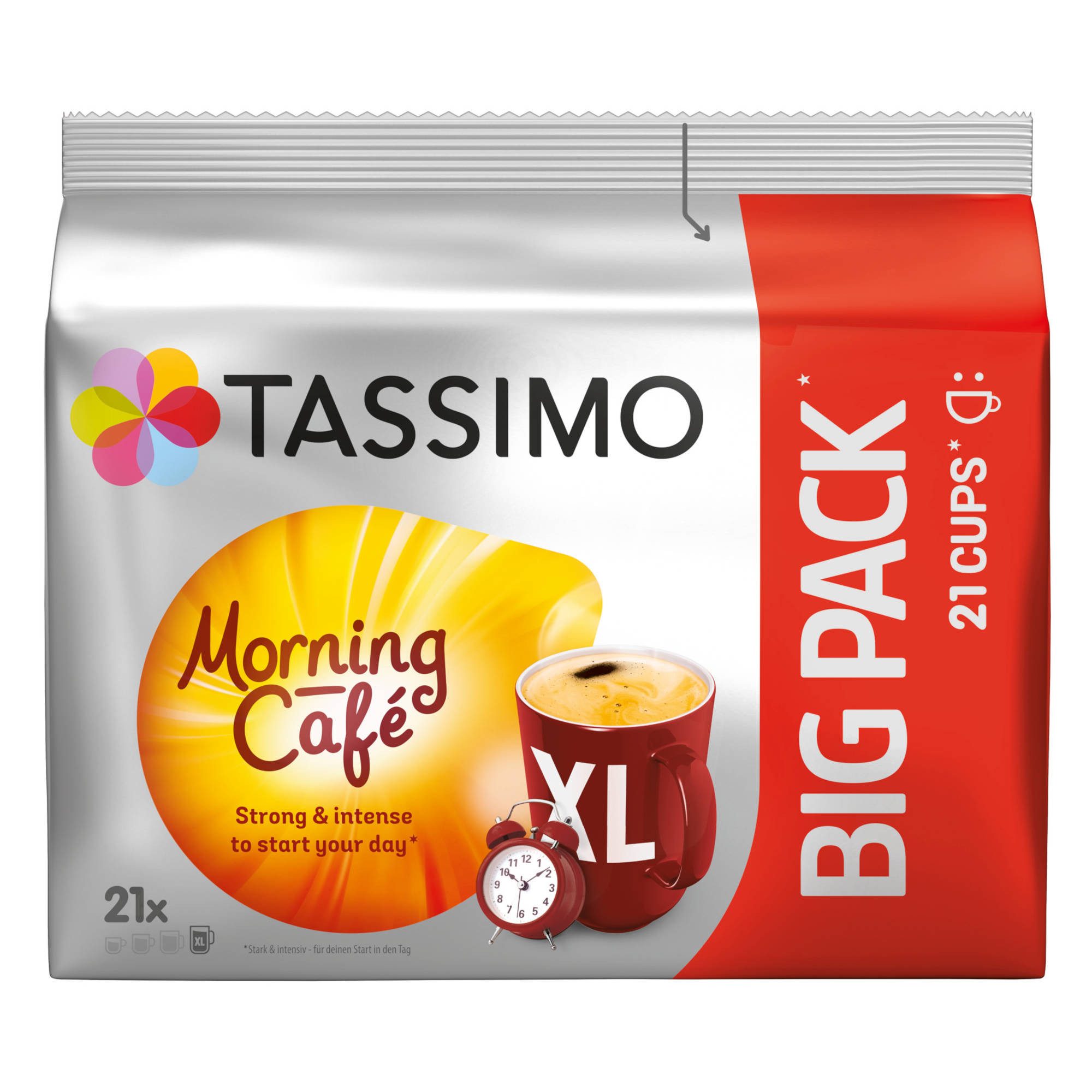 TASSIMO Kaffee Kapseln Morning Café XL Big Pack T Discs 5x21 Getränke Kaffeekapseln, 820 g, (Packung, 5er Pack)