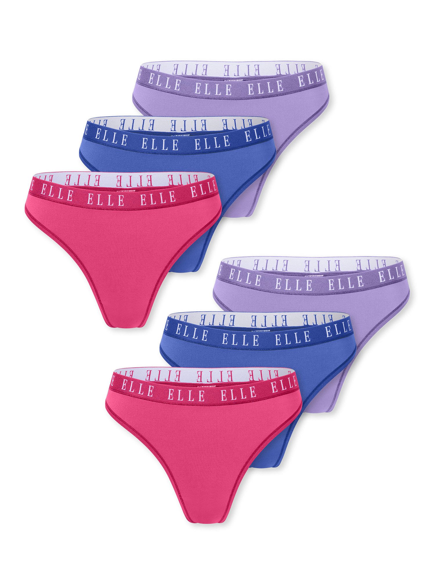 Elle Tanga Thong - ELLE LOGO (6-St) unterhose unterwäsche tanga