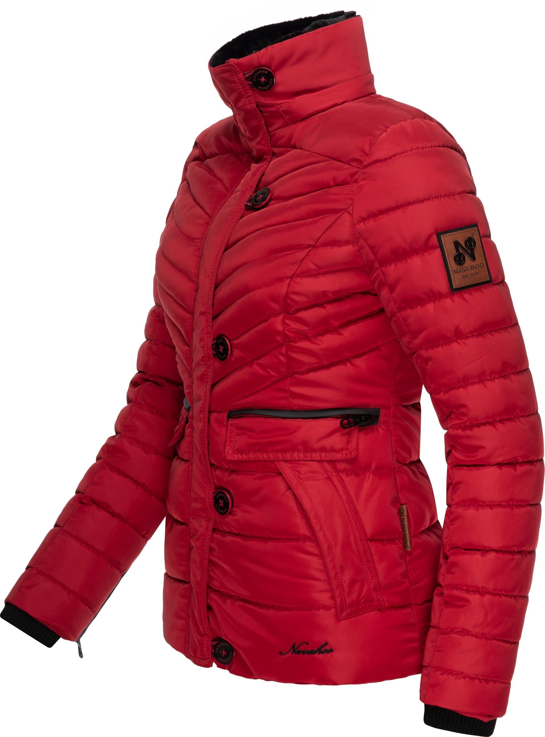 Navahoo Winterjacke Wisteriaa Warm gefütterte Steppjacke mit Kunstfell-Kapuze