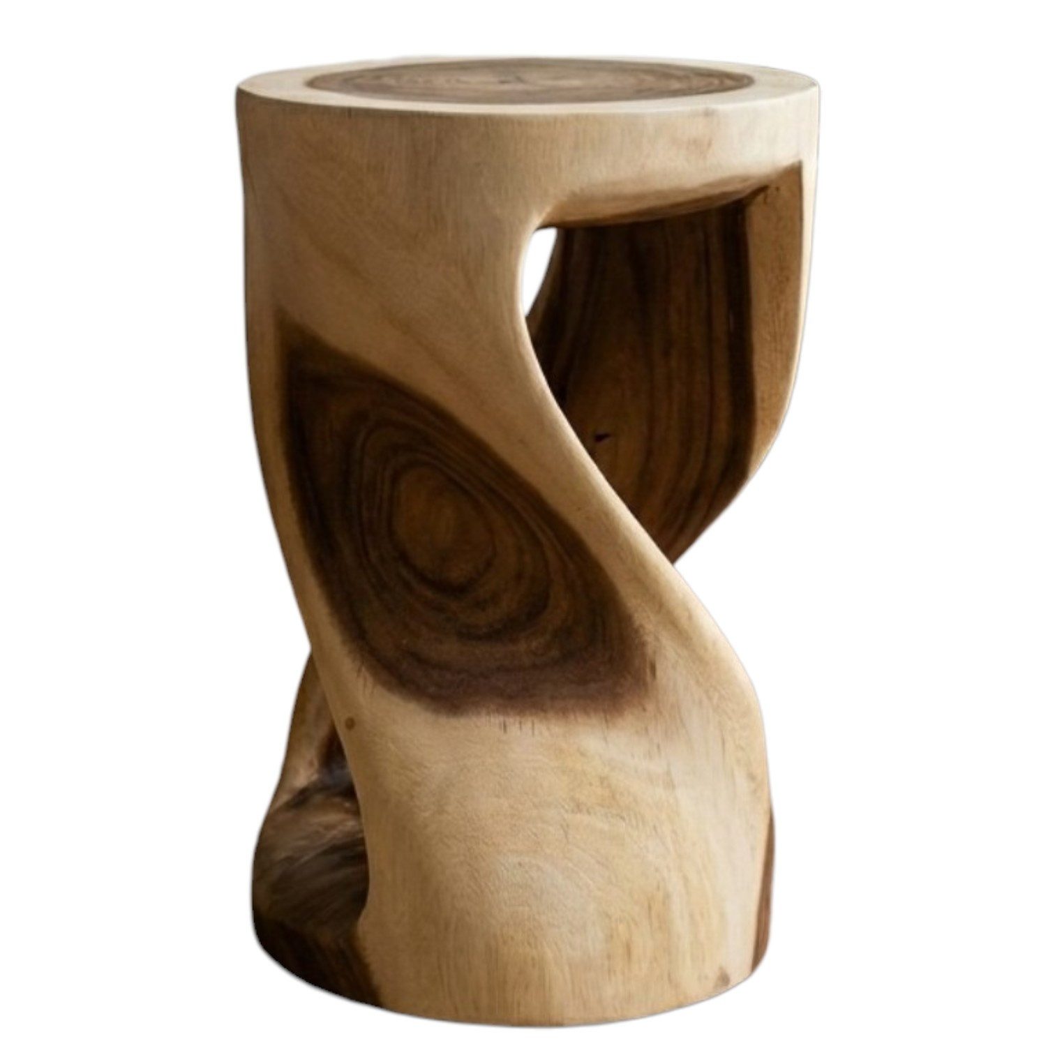 Kinaree Beistelltisch Couchtisch Massivholz rund gewachst Thailand zwei Größen, Akazie Massivholz, Naturprodukt, Unikate, Podest, Thailand, asia Möbel