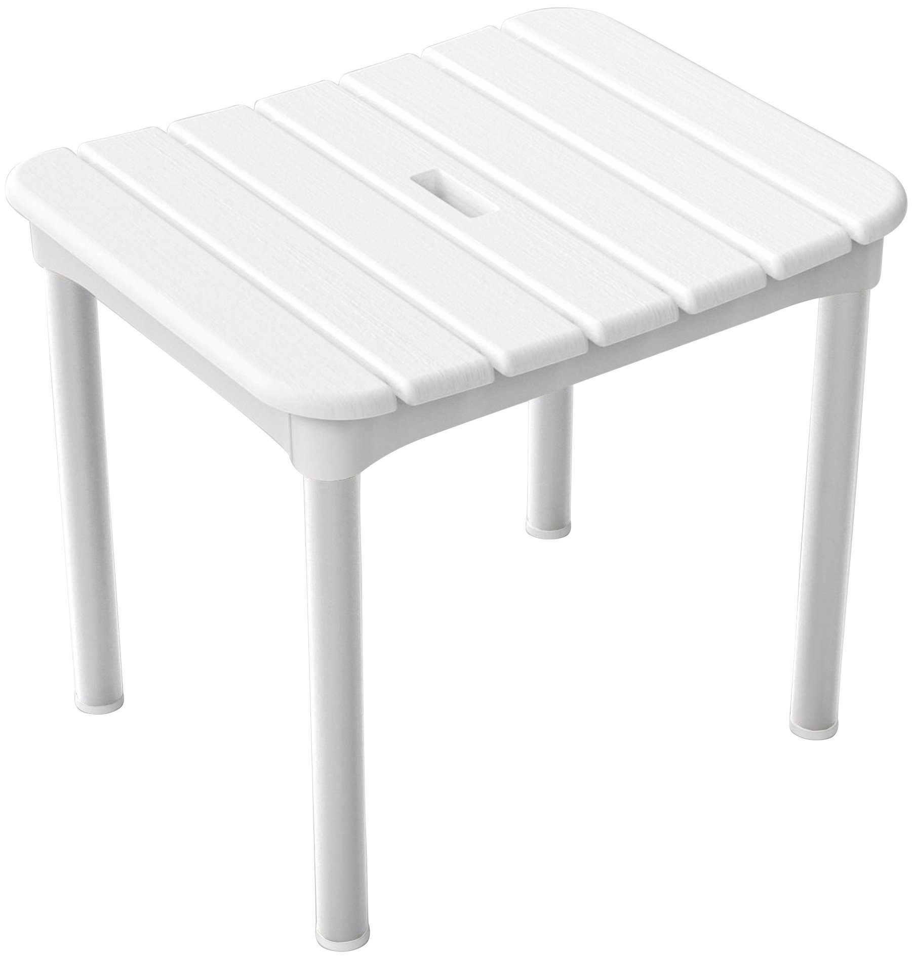 Weißer Badhocker aus Kunststoff mit abnehmbarem W Wenko Hocker Candy White