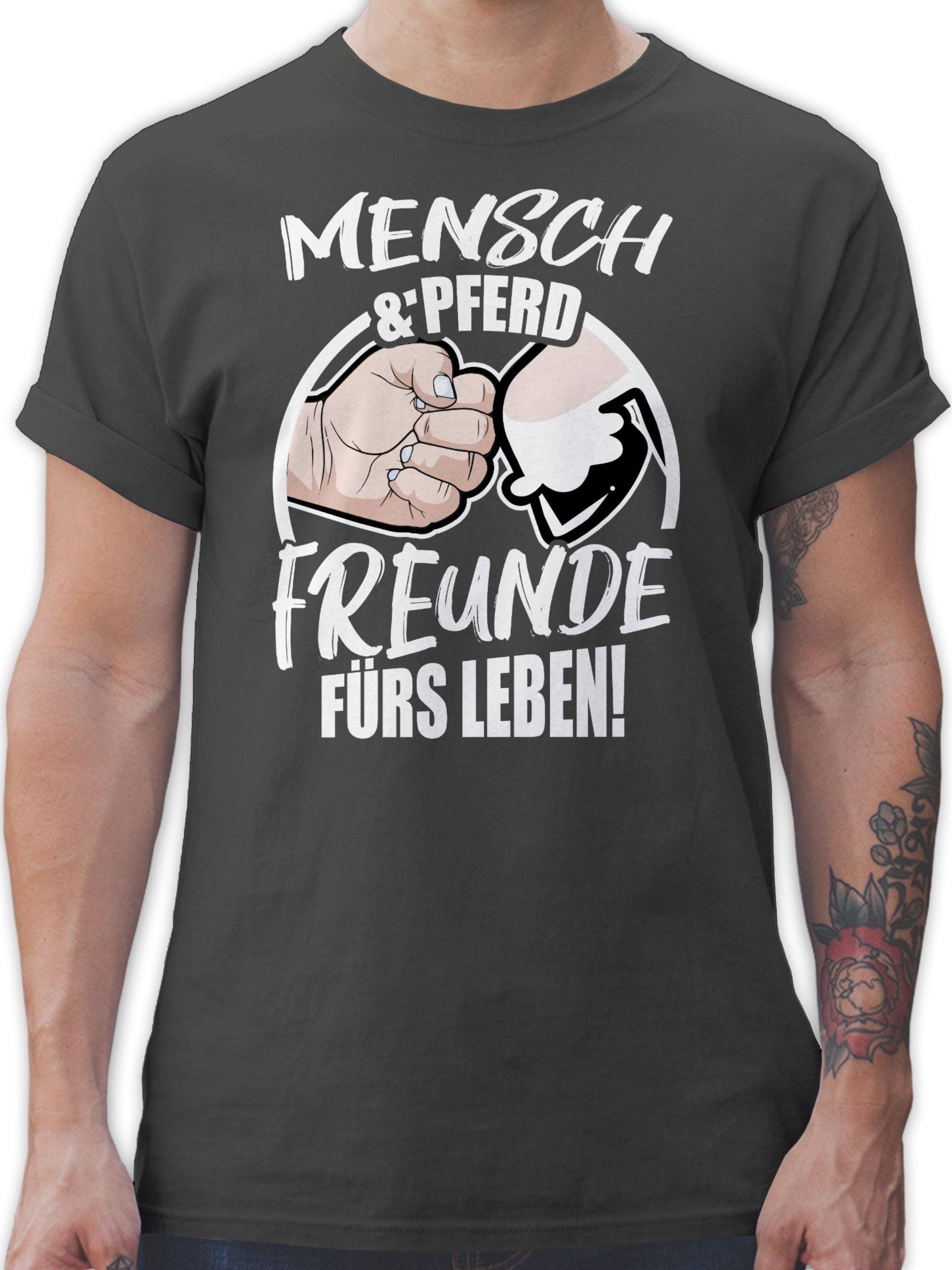 Shirtracer T-Shirt Mensch & Pferd Freunde fürs Leben! Pferd 03 Dunkelgrau