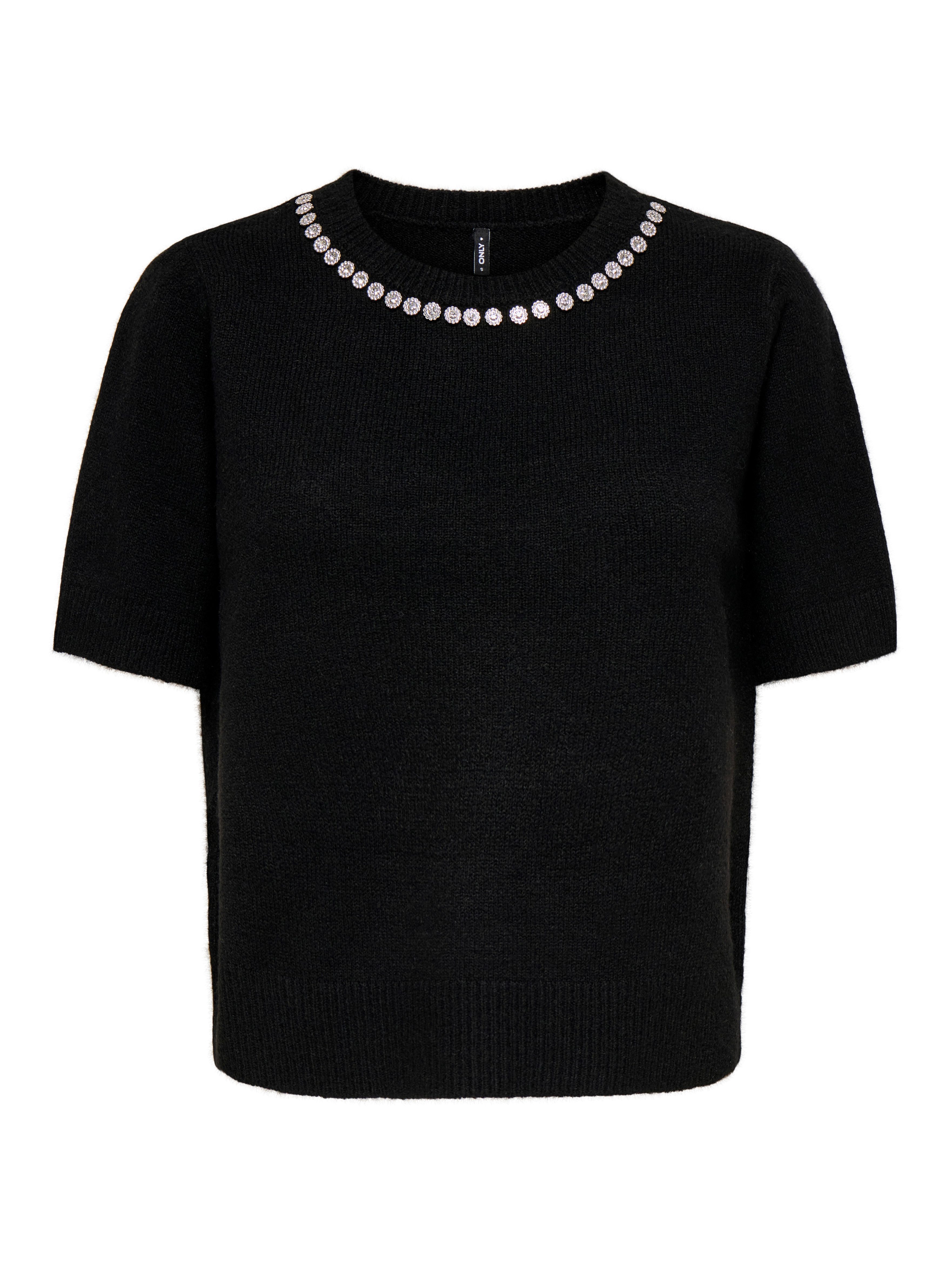 Kurzarmpullover ONLABBY LIFE SS BLING TOP O-NECK KNT