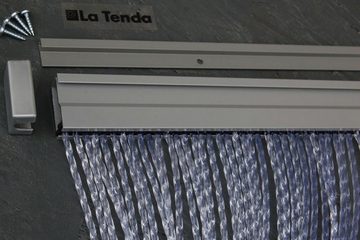 La Tenda Insektenschutz-Vorhang La Tenda RIMINI 1 XL Streifenvorhang transparent, 120 x 230 cm, PVC - Länge und Breite individuell kürzbar