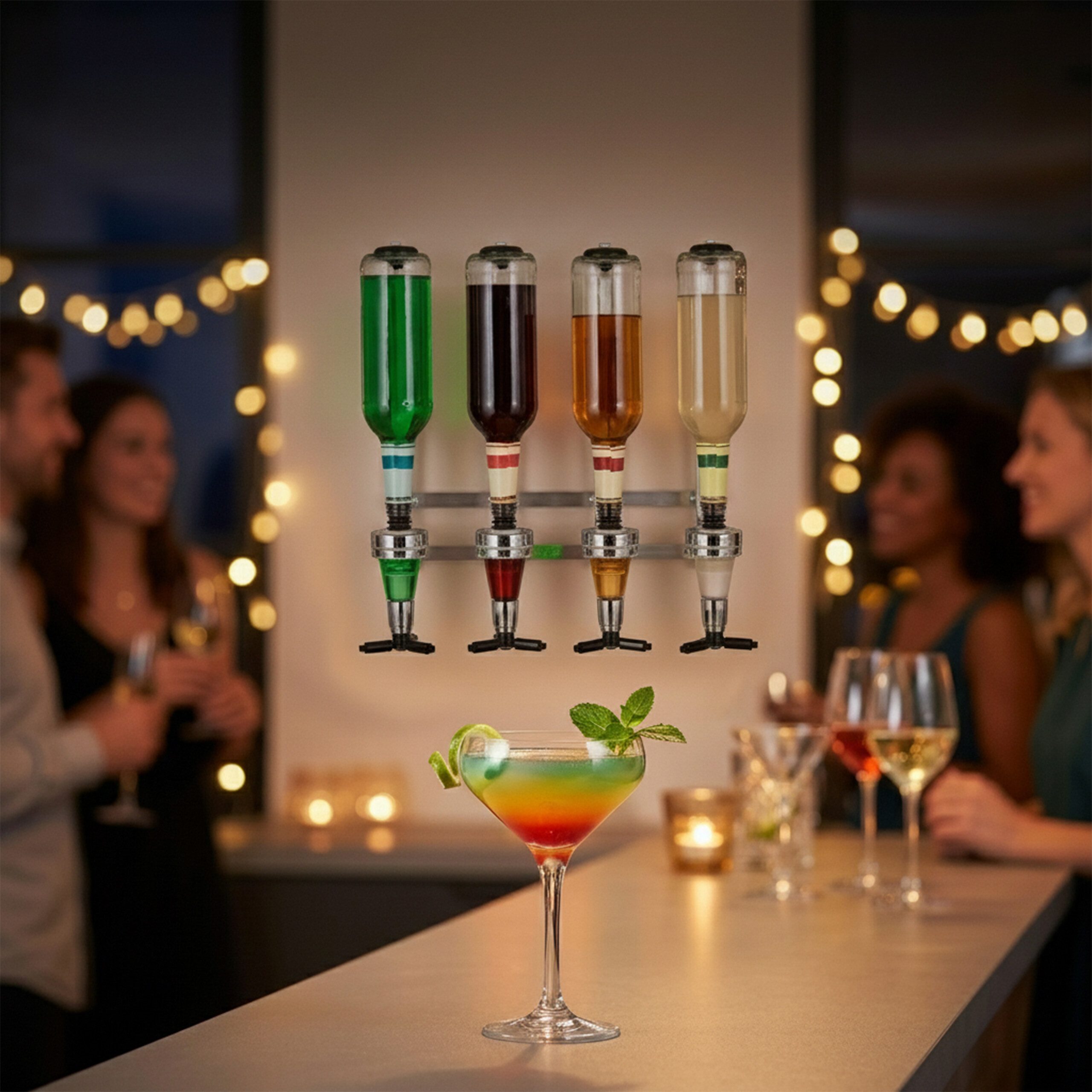 relaxdays Getränkespender Flaschenhalter Wand
