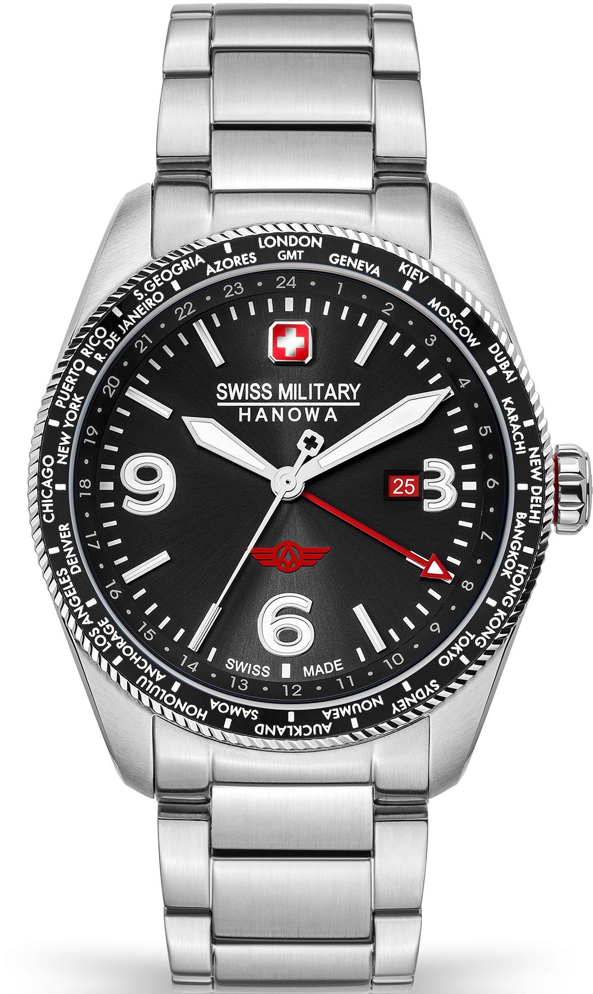 Swiss Military Hanowa Schweizer Uhr CITY HAWK, SMWGH2100904 schwarz, silber