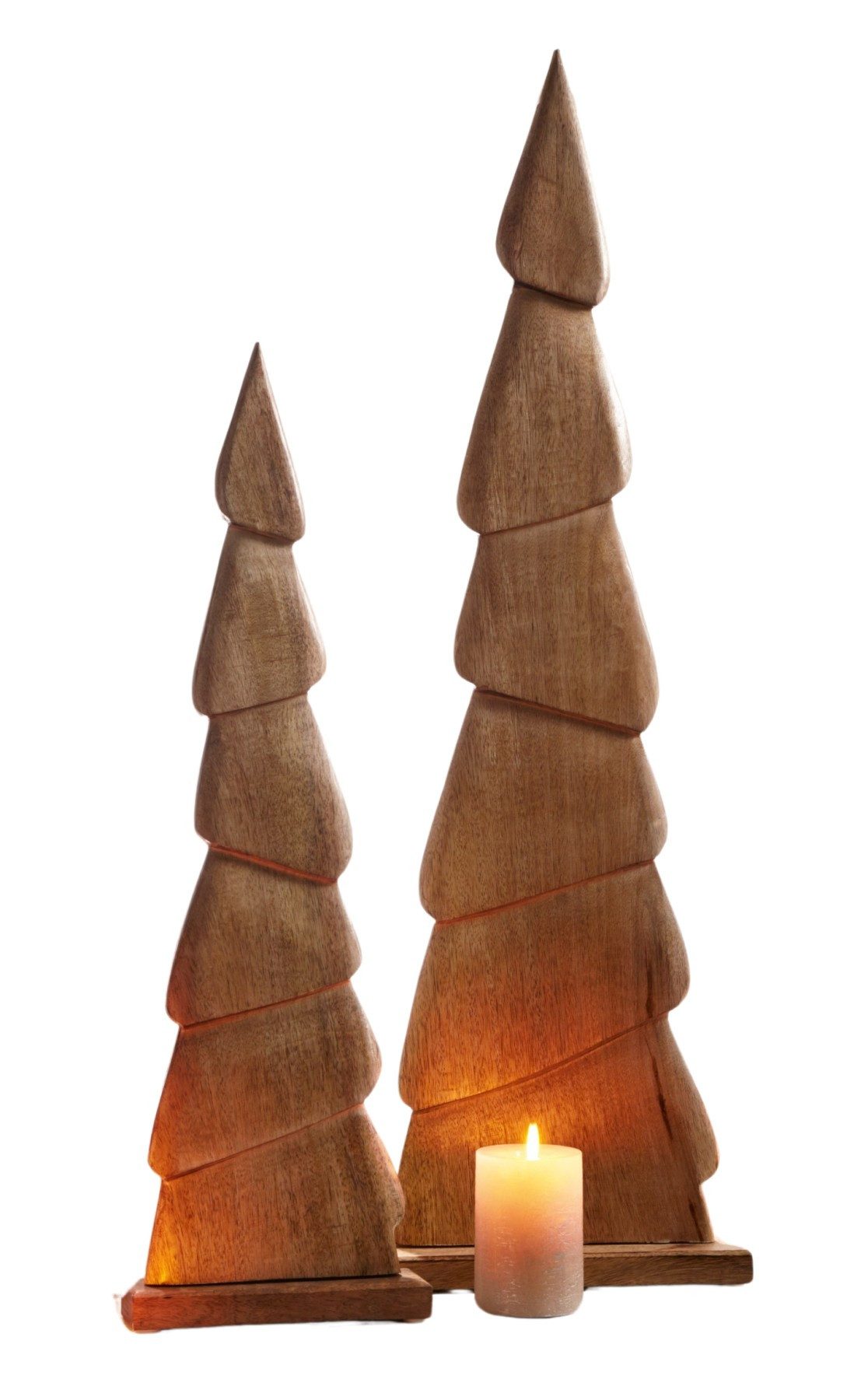 Dekoleidenschaft Dekofigur Tannenbaum "Schlank" aus Mango Holz, Weihnachtsd günstig online kaufen