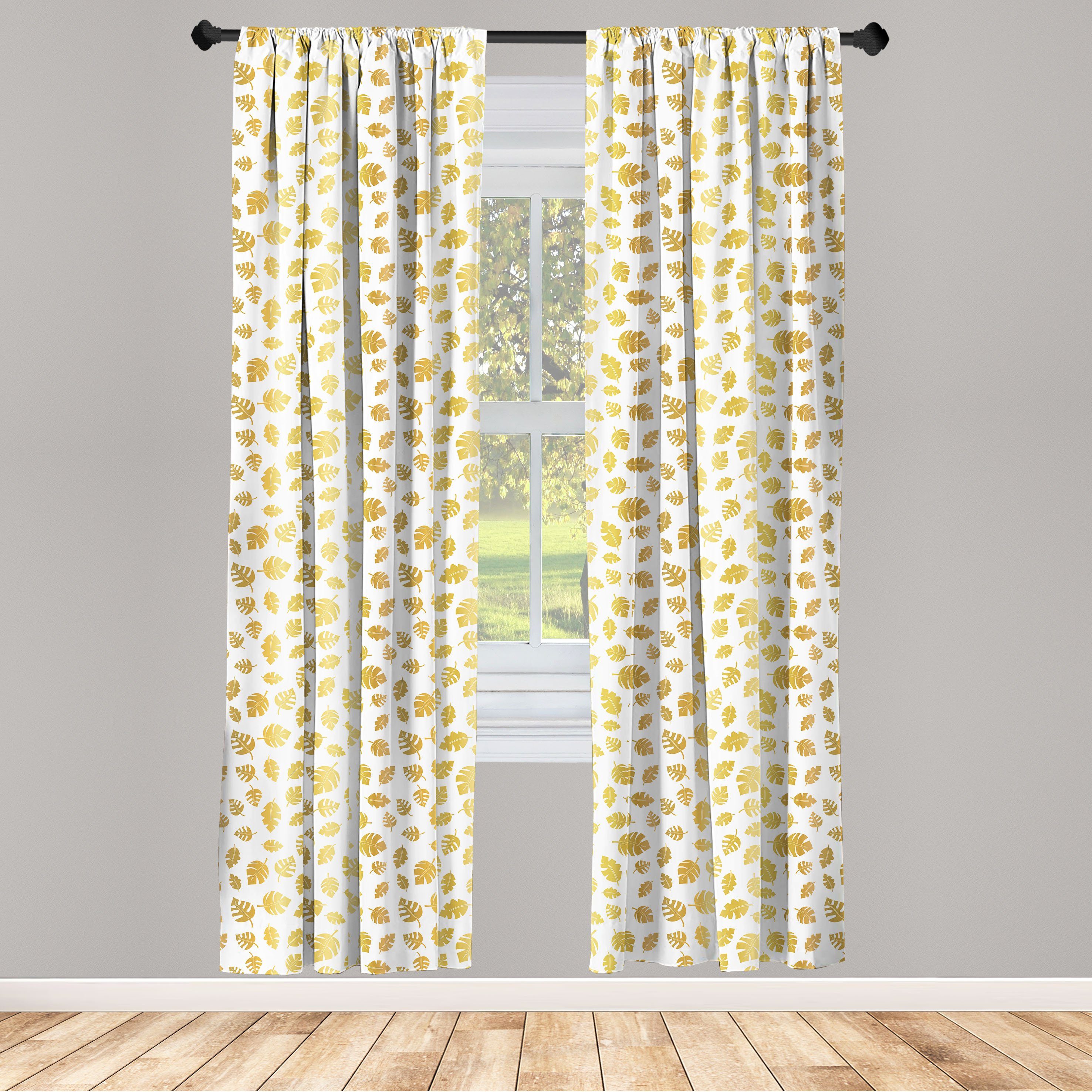 Gardine Vorhang für Wohnzimmer Stil Dekor, Monster Blätter Microfaser, Schlafzimmer Tropisch Abakuhaus, Exotische