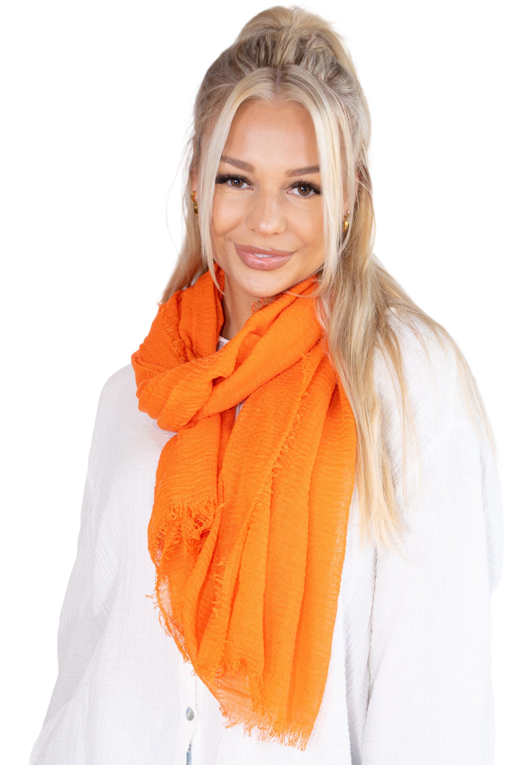 Seasons of April Schal Isabella Schal, Dünner, leichter und weicher Uni Damen Schal in gewellter Struktur