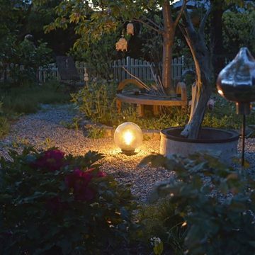 etc-shop Gartenleuchte, Leuchtmittel nicht inklusive, Steckleuchte für Außen Gartenleuchte Erdspieß Kugelleuchte