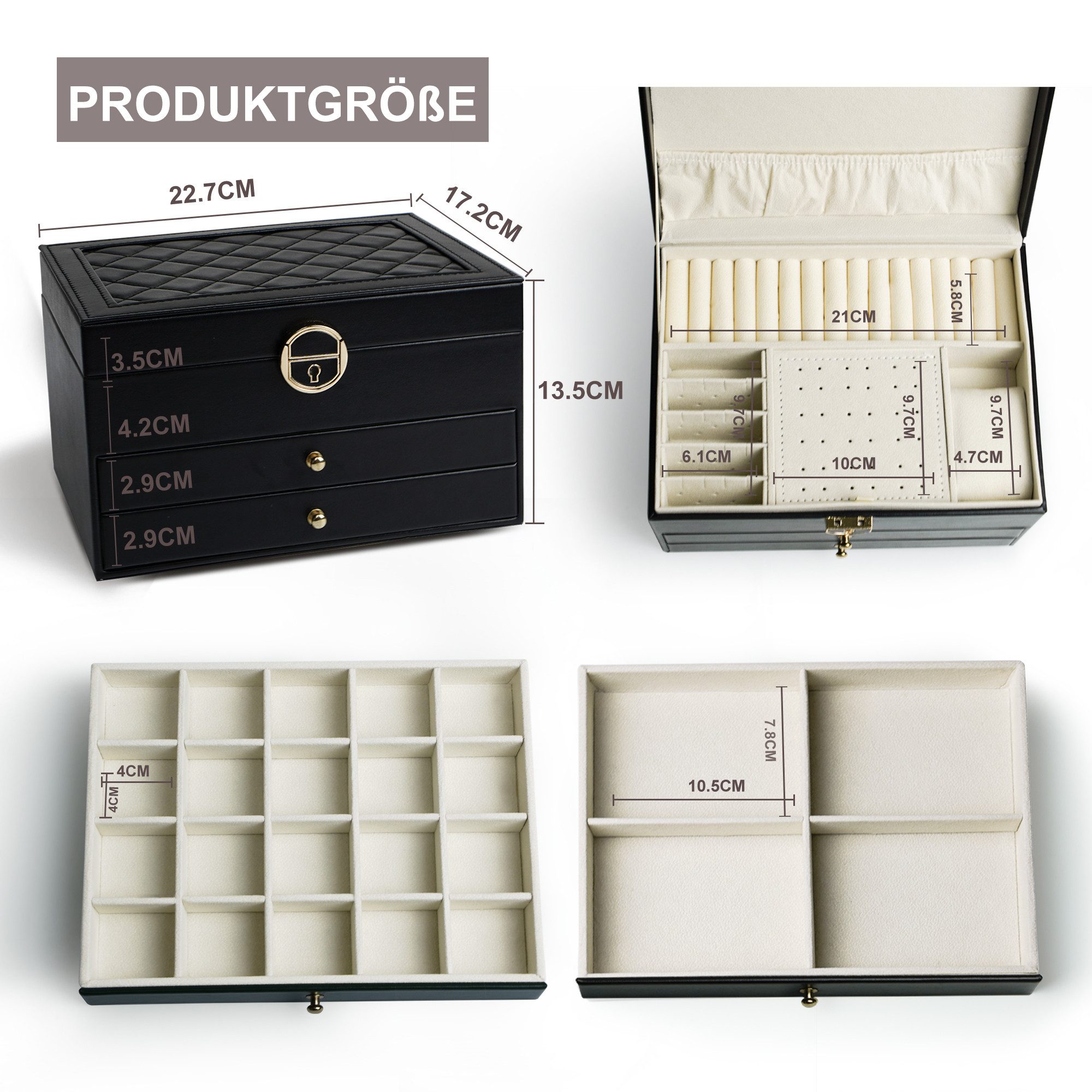 AdelDream Schmuckkasten AdelDream Schmuckkasten dreistöckige Schmuckbox
