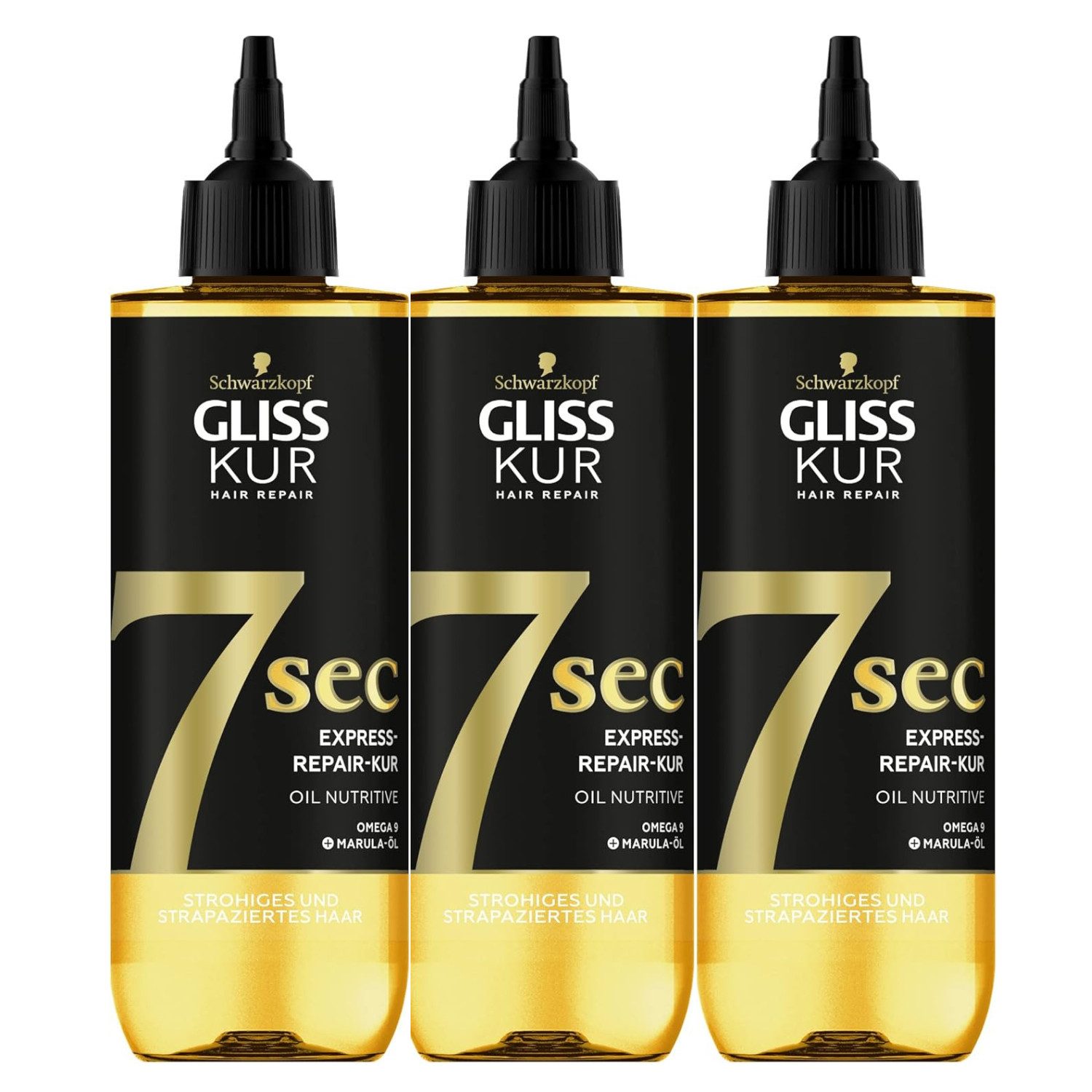 Gliss Kur Haarspülung 3 x Schwarzkopf Gliss Kur 7 Sec Express Repair Kur Oil Nutritive je 20
