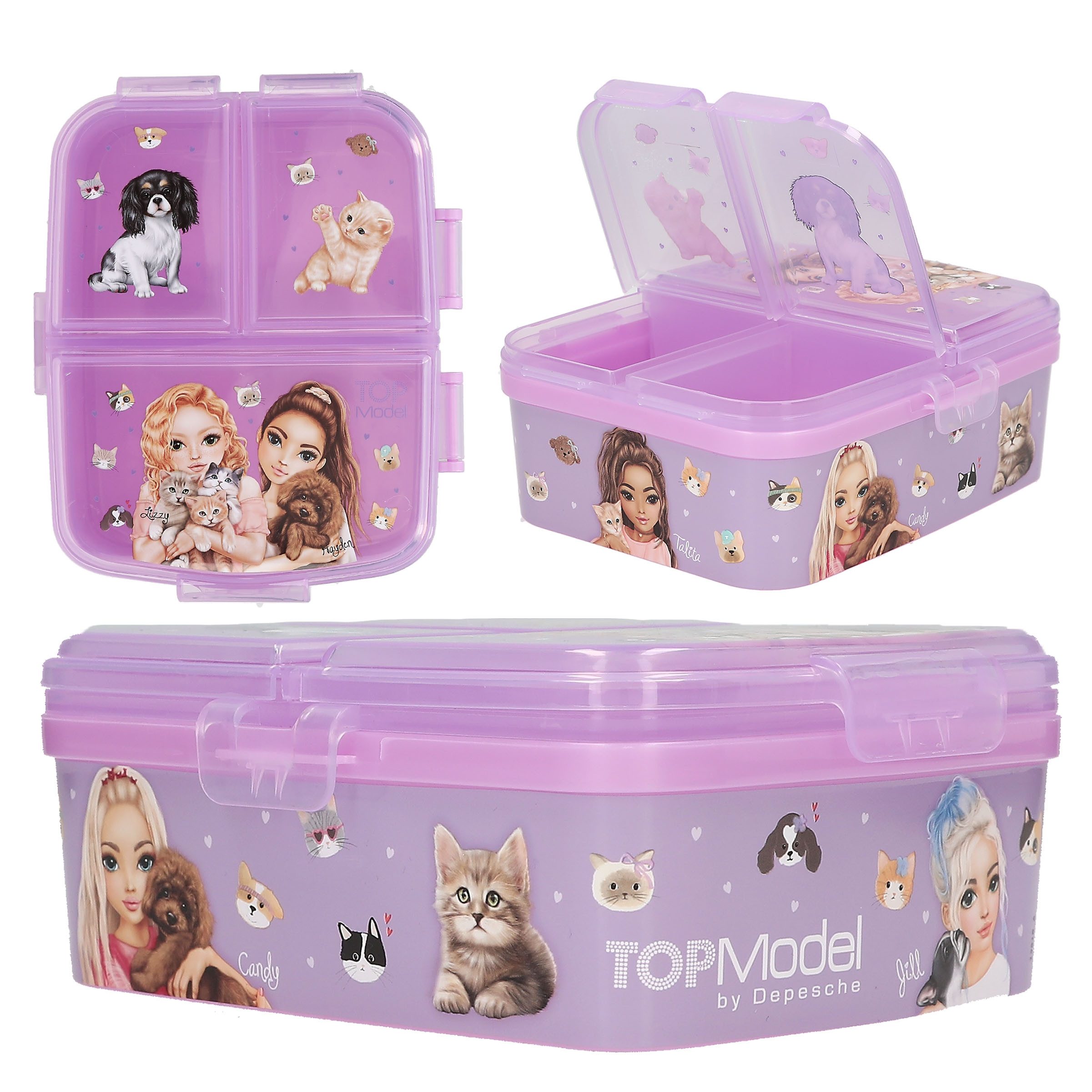 Depesche Lunchbox Top Model XL Brotdose mit Unterteilung 3 Fächer Brotbox Brotbüchse, Kunststoff