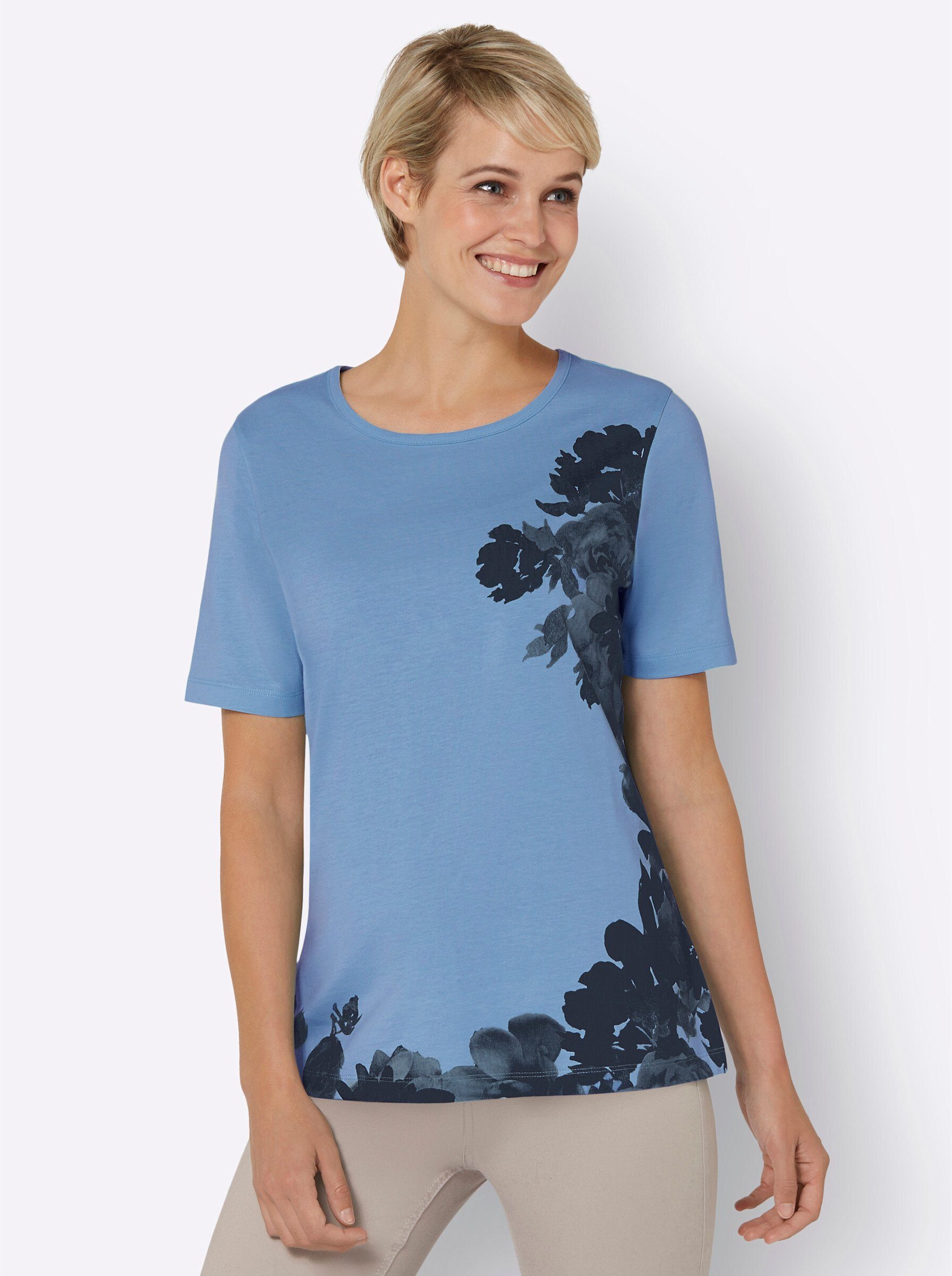 Sieh an! T-Shirt himmelblau-bedruckt