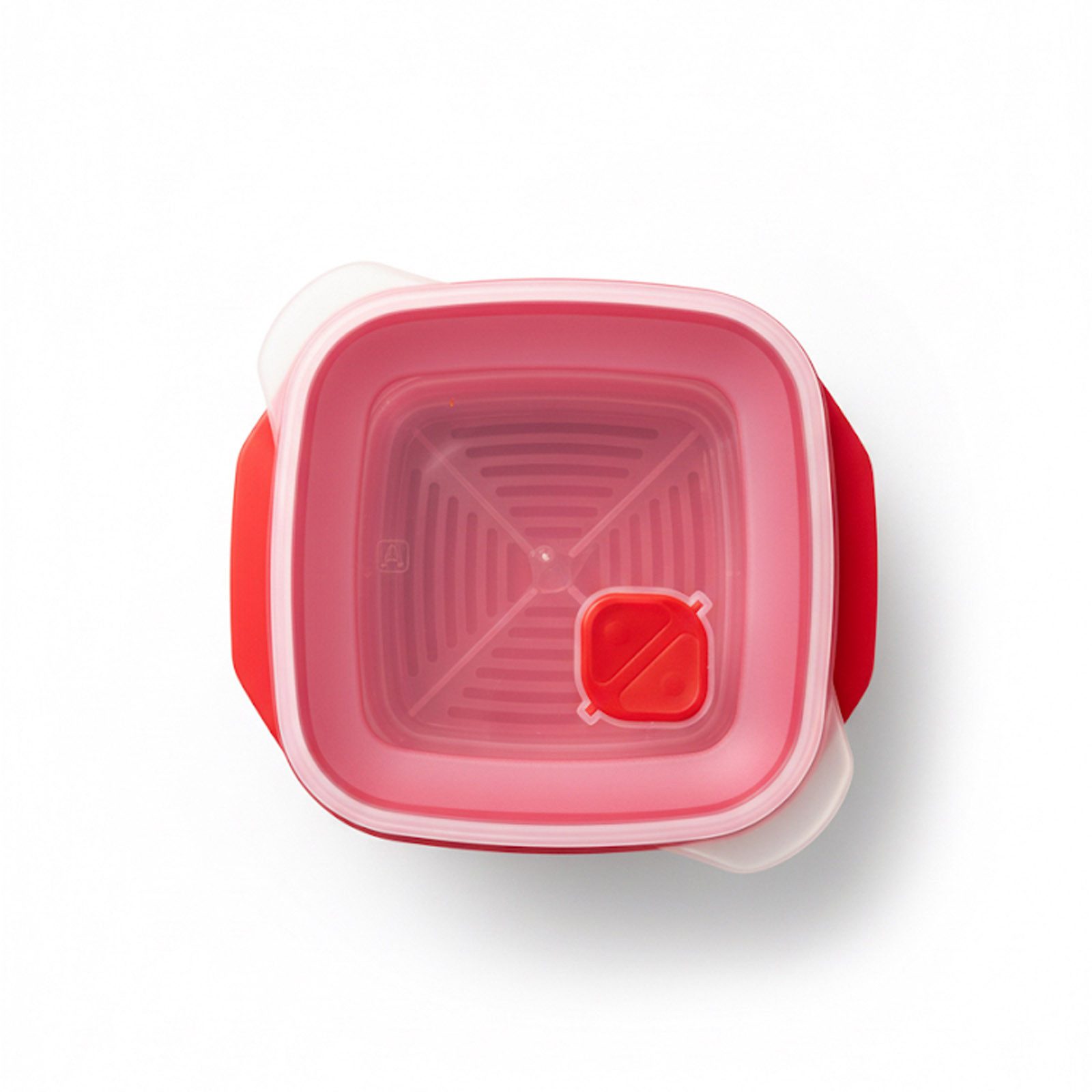 HAC24 Dampfgarer Mikrowellen Dampfkocher Mikrowellengeschirr, 1,5 Liter Rot Herausnehmbarer Dünsteinsatz und Ventil