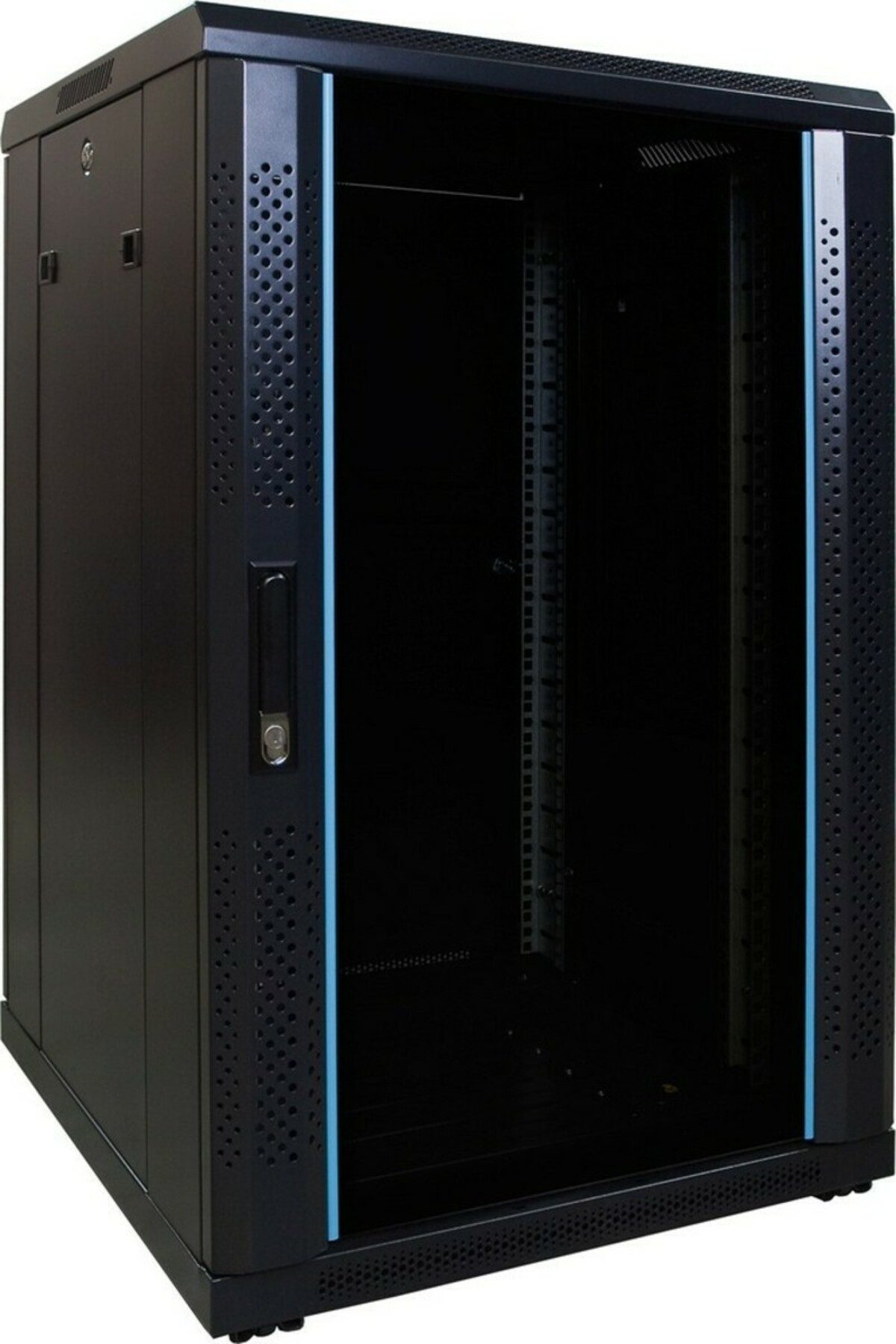 DSIT Serverschrank 18 HE 19” Serverschrank, mit Glastür (BxTxH) 600 x 600 x 1000mm, 360
