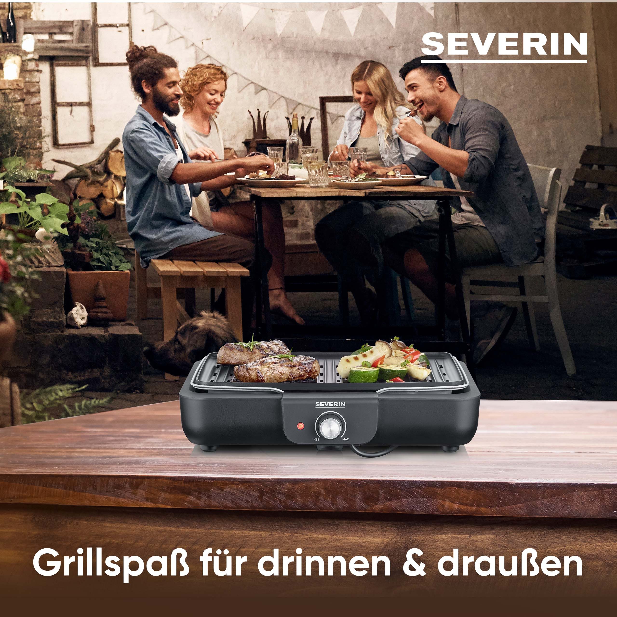 Severin Tischgrill PG 8556, 2300 W, Elektrogrill mit Platte