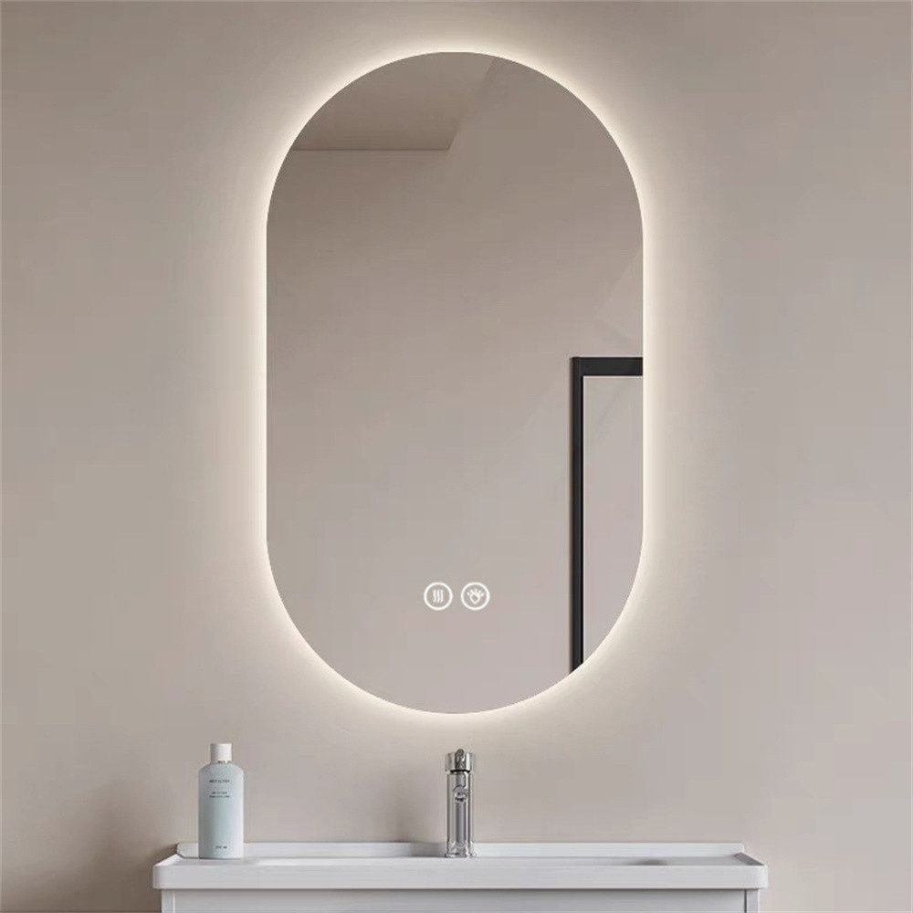 MODFU Spiegel Makeup Mirror for Bedroom & Bathroom (mit Touchscreen & Antibeschlag Silber, 1-St., 60*90cm)