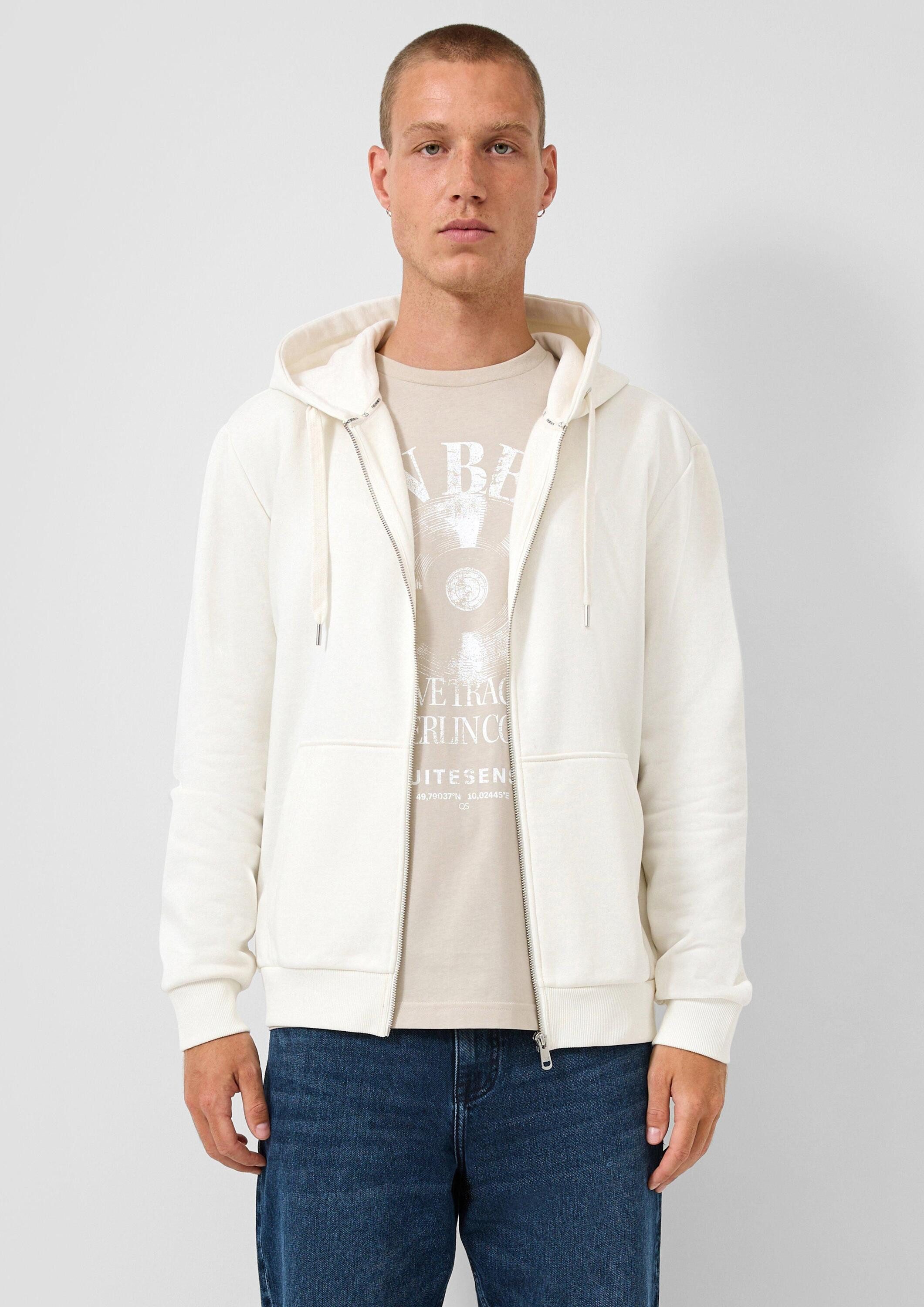 QS Sweatjacke Sweatshirt Sweatjacke mit Kapuze