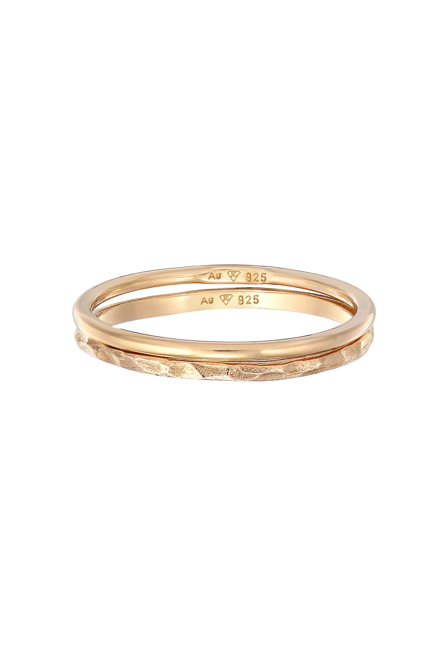 Elli Ring-Set Stapelringe Stacking Bandring 2er Set 925 Silber, Ring Set