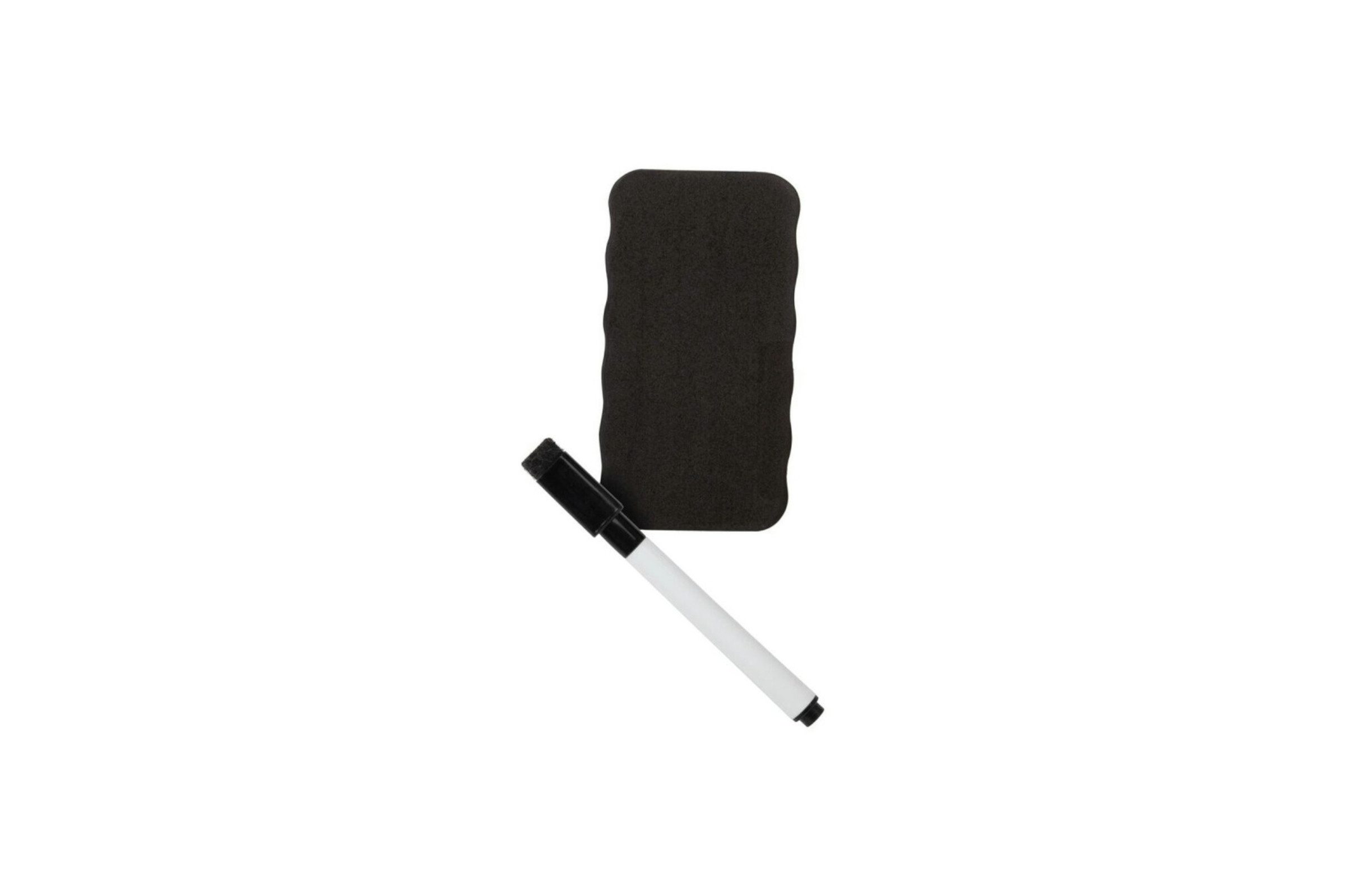 Crelando Magnettafel Magnet- und Whiteboard 59 x 45,5 cm – Mit Marker und Trockenschwamm, (Whiteboard, 3-tlg., Komplettset mit Schreib- und Reinigungszubehör), Magnethaftend und trocken oder feucht abwischbar