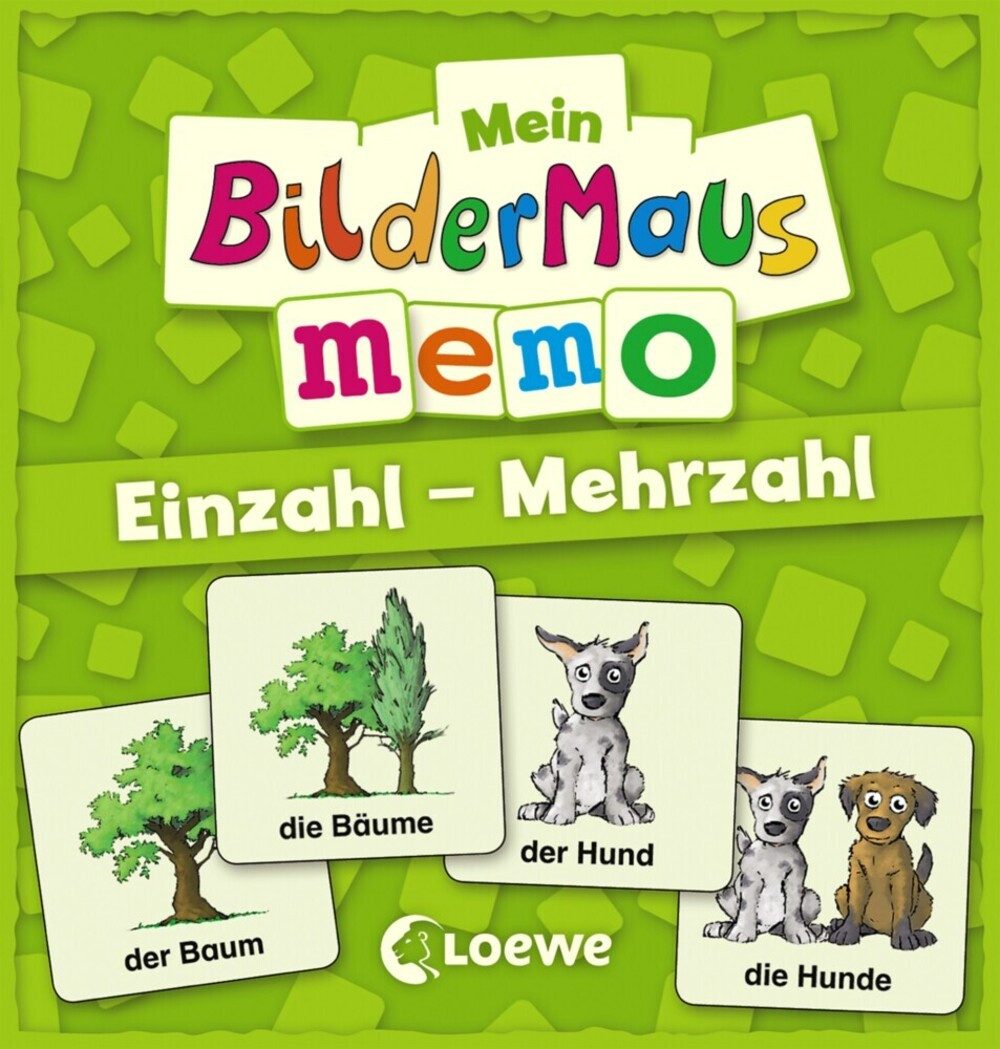 Loewe Spiel, Mein Bildermaus-Memo - Einzahl - Mehrzahl (Kinderspiel)