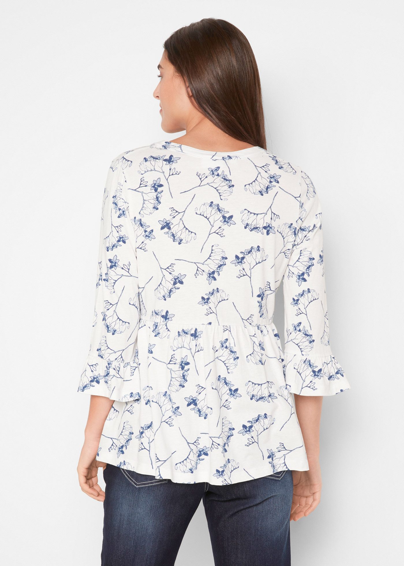 bonprix Tunikashirt ausgestellte Passform, 3/4-Ärmel, für Frühling und Somm günstig online kaufen