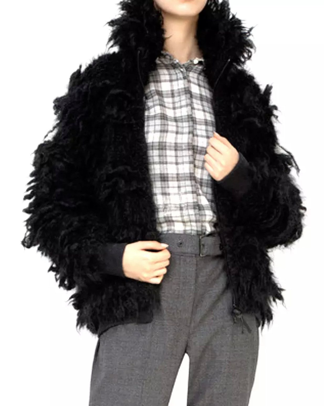 BRUNELLO CUCINELLI Winterjacke Strickjacke Blouson Bomber Fur Stitch Stricktechnik verleiht eine dreidimensionale Optik