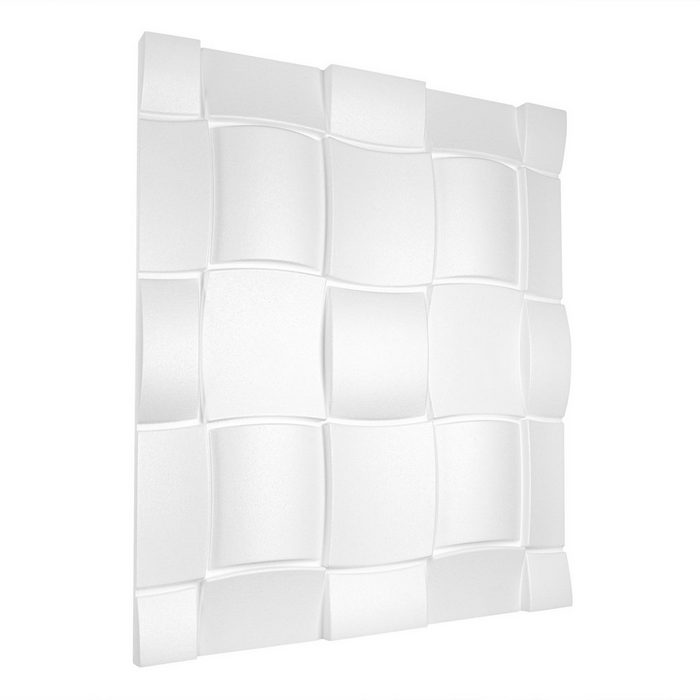 Hexim Wanddekoobjekt Rubik 3D Wandpaneele (1 Platte - Rubik 60x60cm) - detaillierten Polystyrolplatten für effektvolle Wandgestaltungen EPS deutliche Musterung leicht und stabil