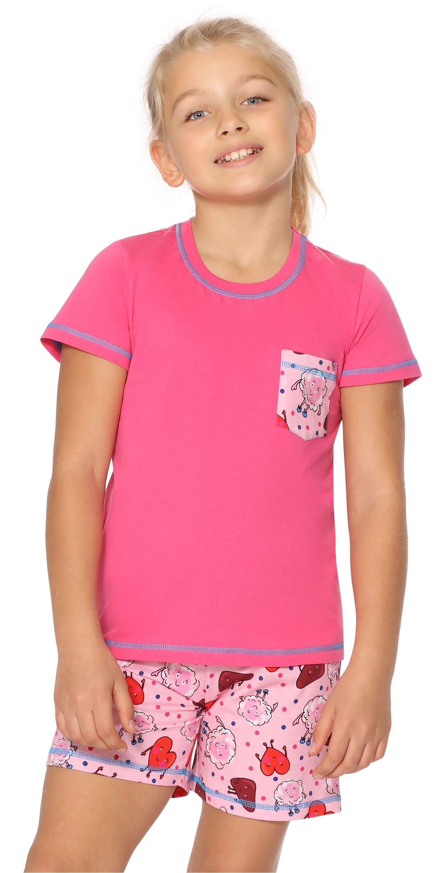 Merry Style Schlafanzug Mädchen Schlafanzüge Kurz aus Baumwolle Pyjama Set MS10-292