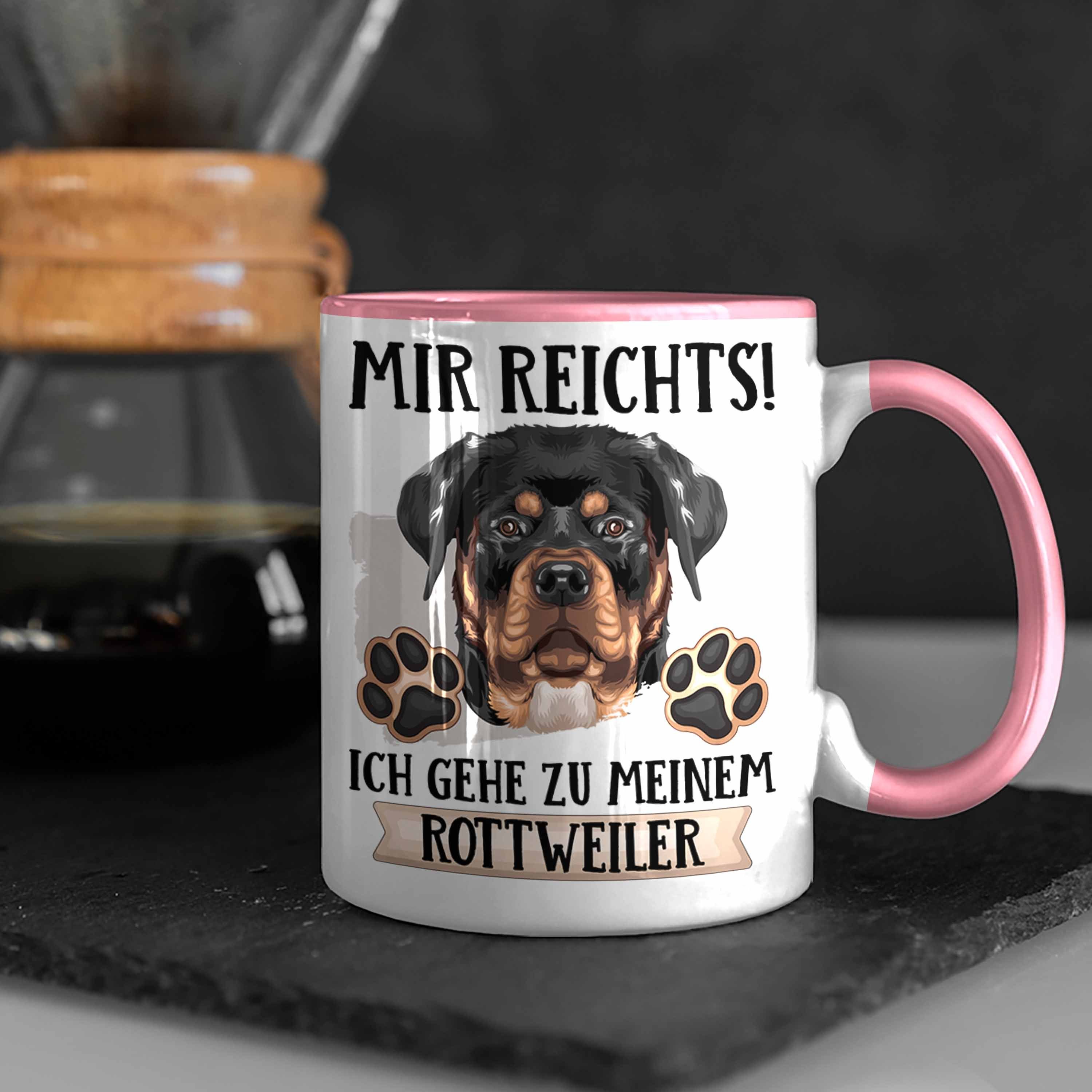 Mir Geschenk Tasse Geschenkidee Rosa Spruch Trendation Tasse Besitzer Re Lustiger Rottweiler