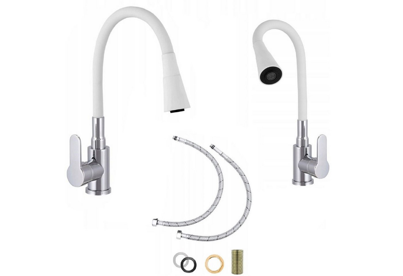 Thumbnail - QLS Waschtischarmatur Flex 3000 Küchenarmatur Wasserhahn Mischbatterie Brause Flexibel