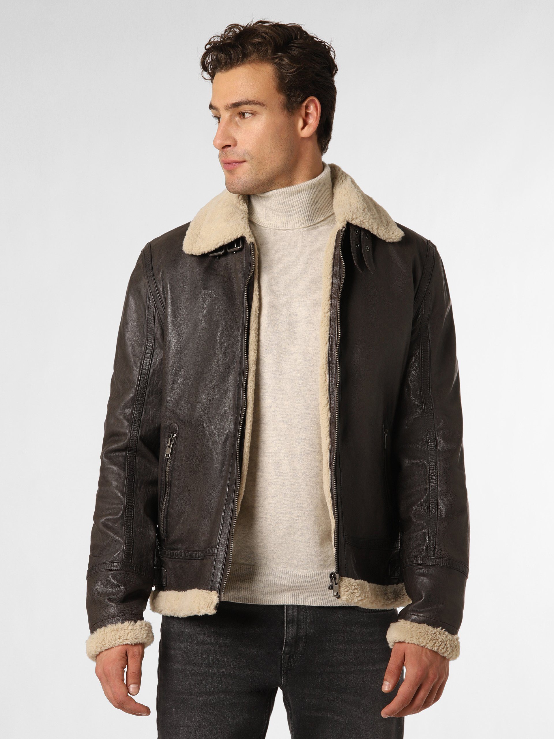 Finshley & Harding braun GBAirforce Lederjacke