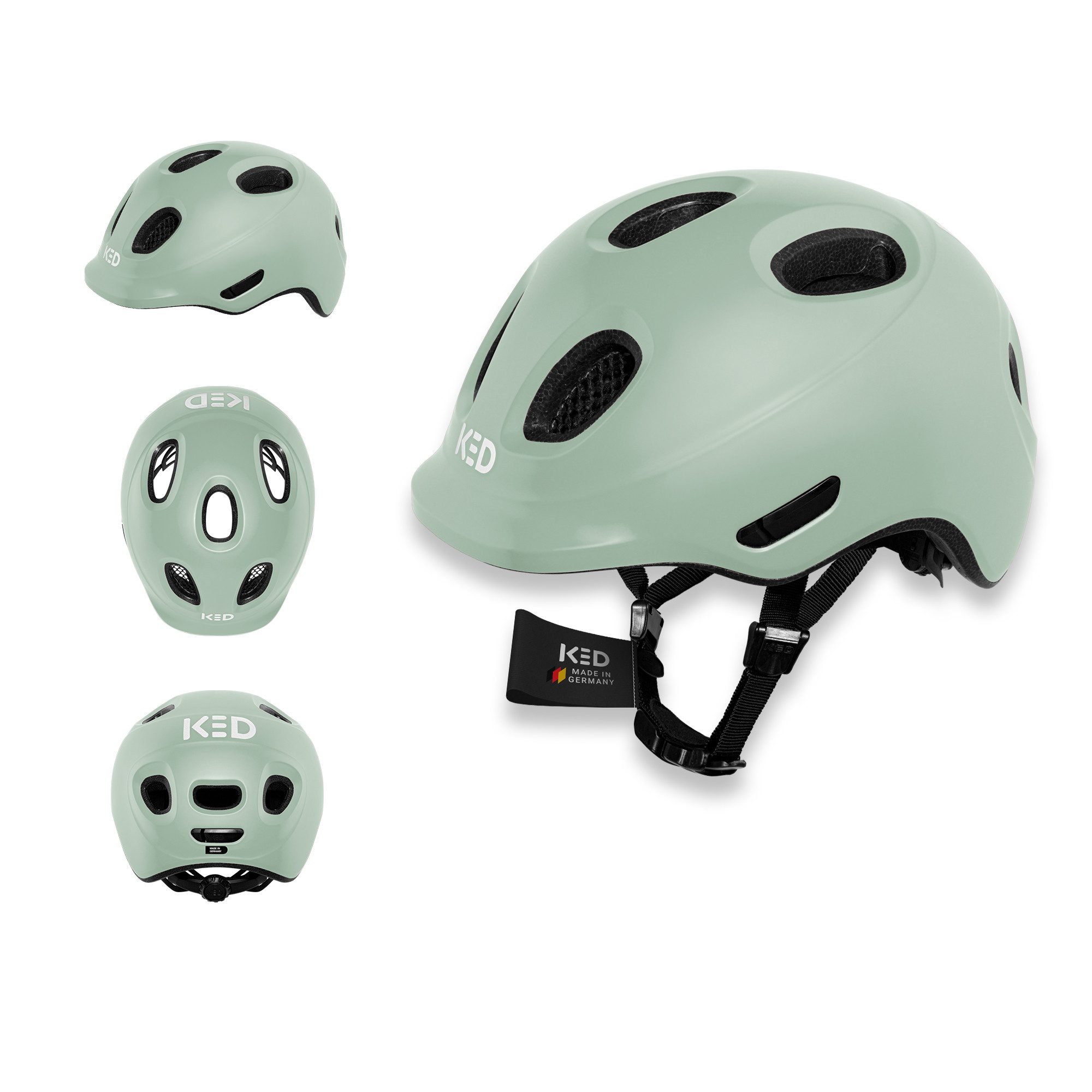 KED Kinderhelm Meggy Spark Kinderfahrradhelm, Inmold, 360° Verstellsystem, Reflektoren, Insektenschutznetz von KED