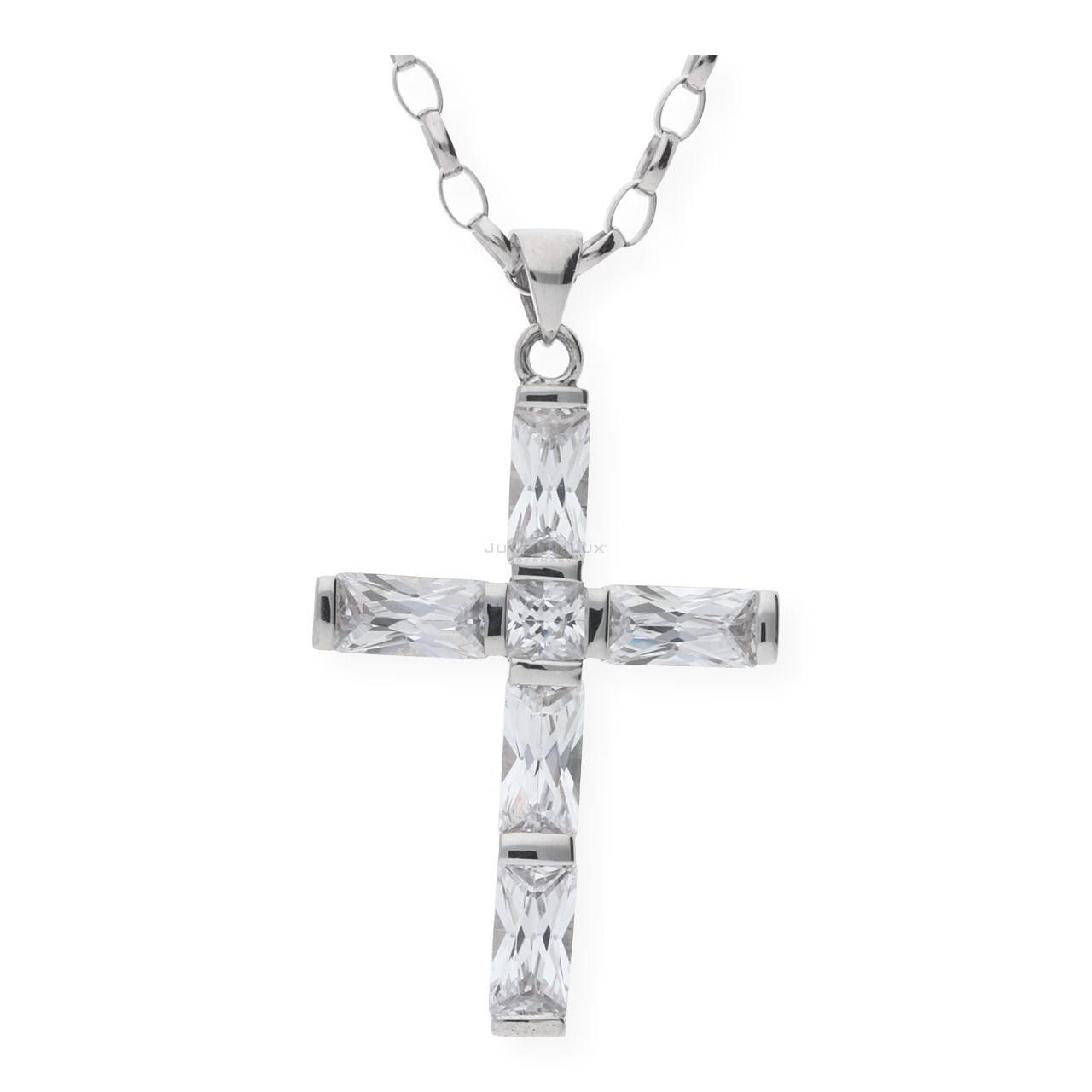 Kreuzanhänger JuwelmaLux Anhänger Silber 925 Kreuz mit Zirkonia JL30-02-0391