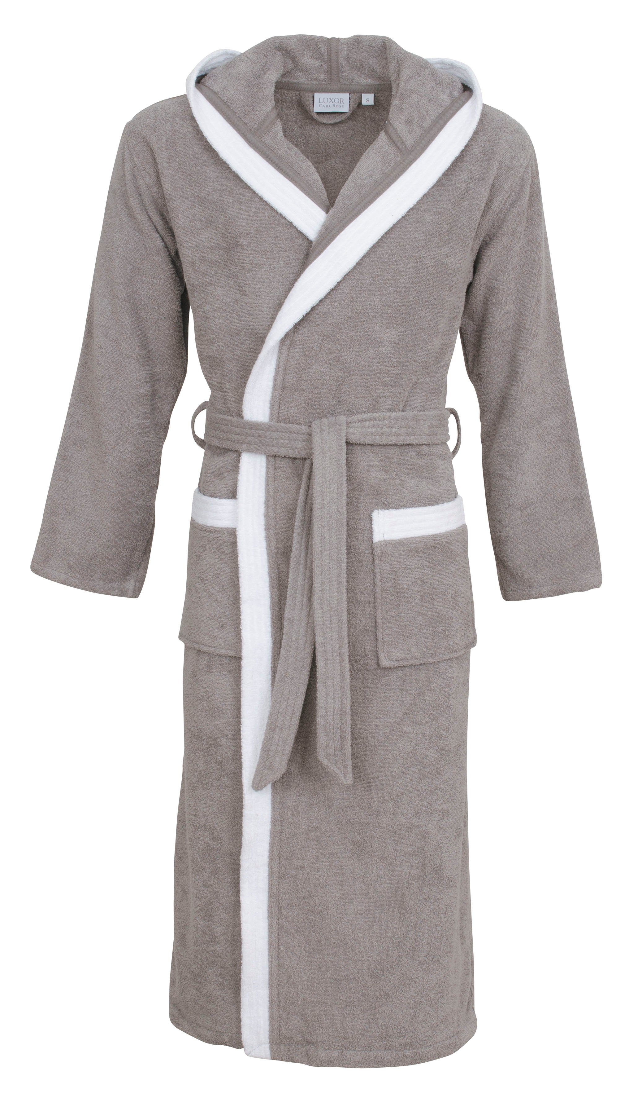 Carl Ross Unisex-Bademantel 40300, Midilänge, Walkfrottier, Kapuze, Gürtel, günstig online kaufen