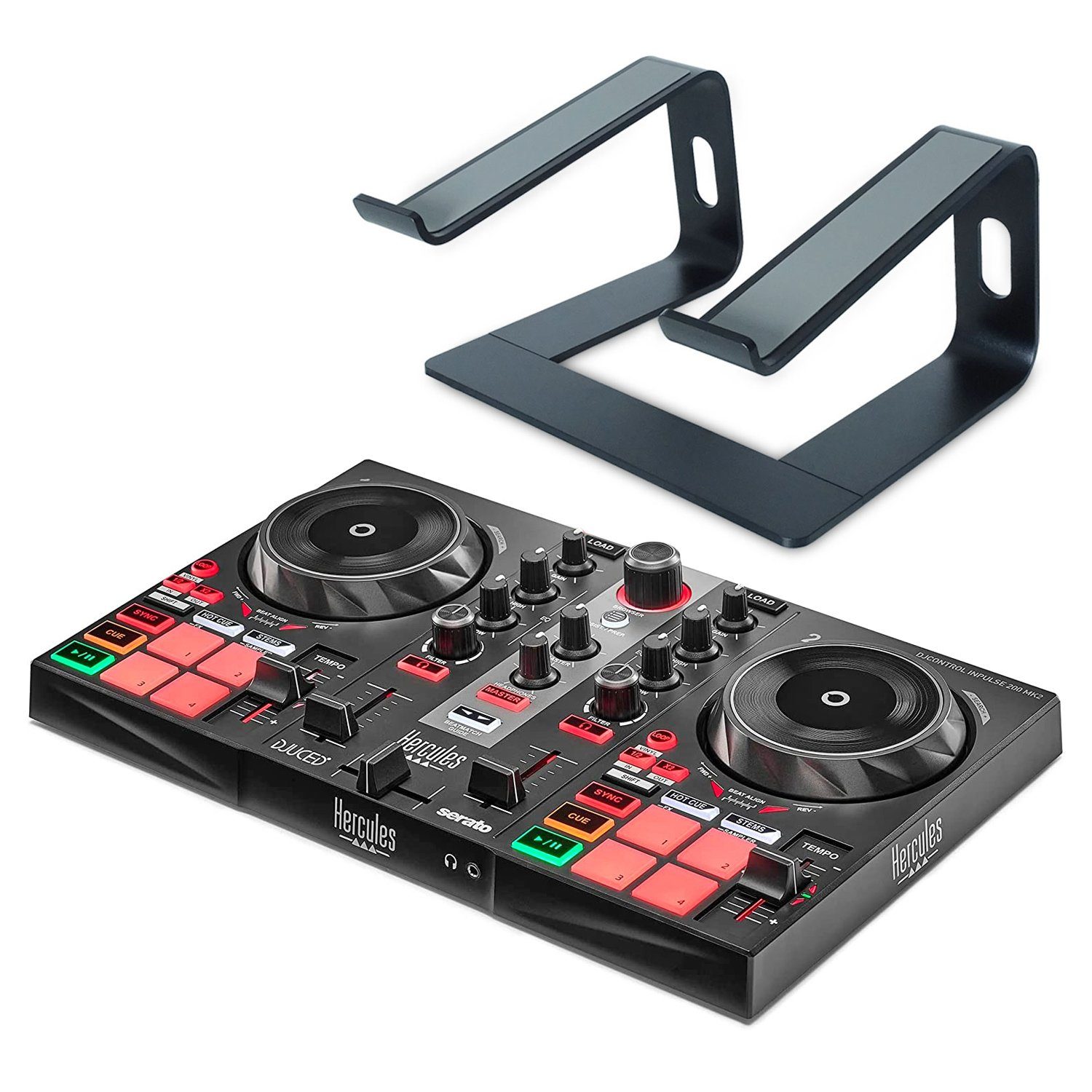 DJ Controller Hercules DJ Inpulse 200 MK2 mit Ständer Schwarz