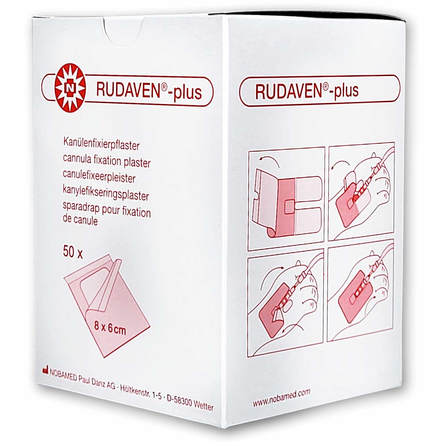 Nobamed Wundpflaster NOBAMED RUDAVEN-plus Kanülenfixierpflaster 6 x 8 cm, 50 Stück